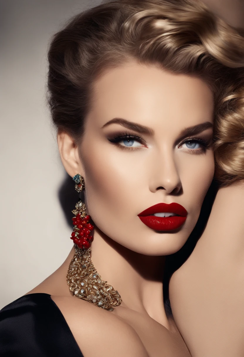 Create a masculine neck with red lipstick kisses