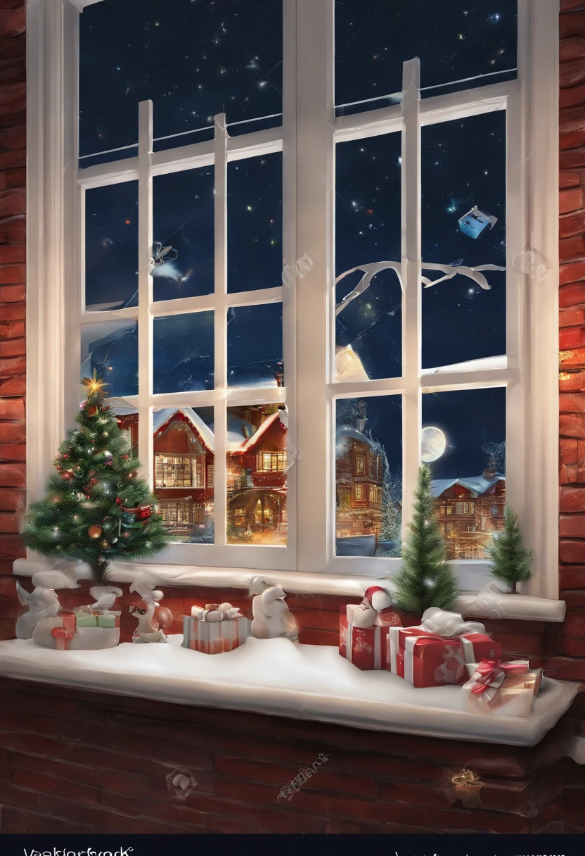 window, Christmas, the night