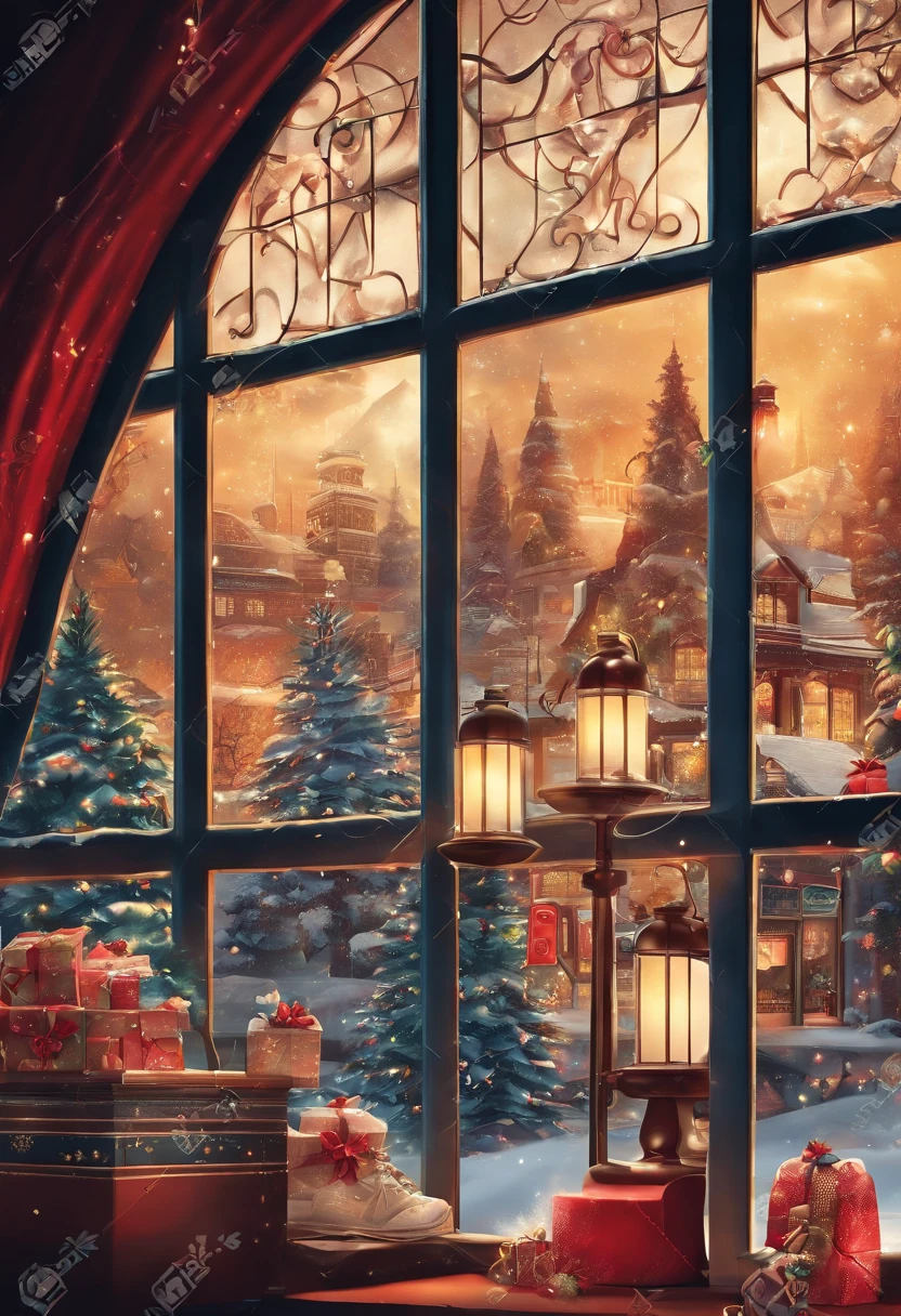 window, Christmas, the night