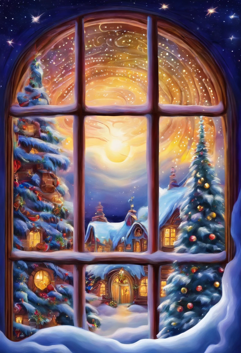 window, Christmas, the night