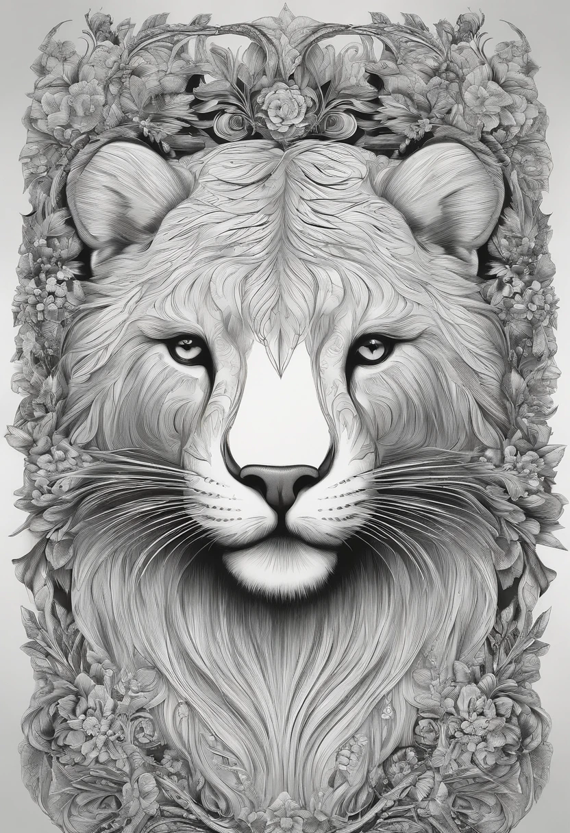 Dibujo blanco y negro, ardilla