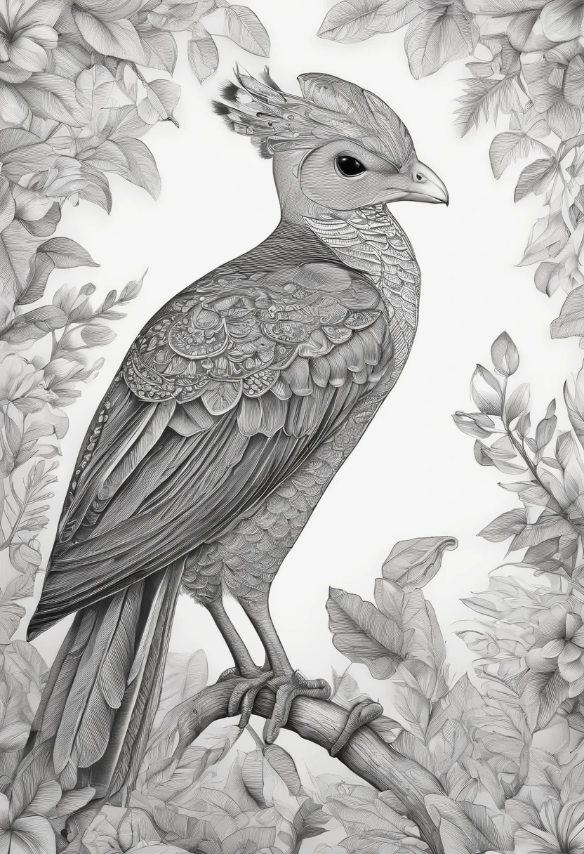 Dibujo blanco y negro, ardilla