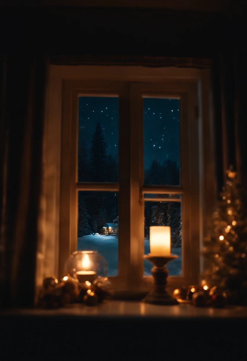 window, Christmas, the night