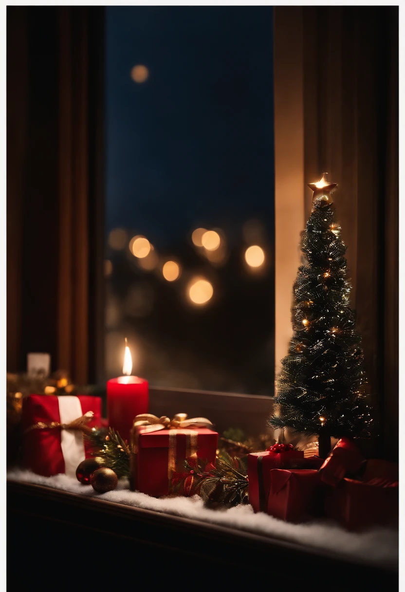 window, Christmas, the night