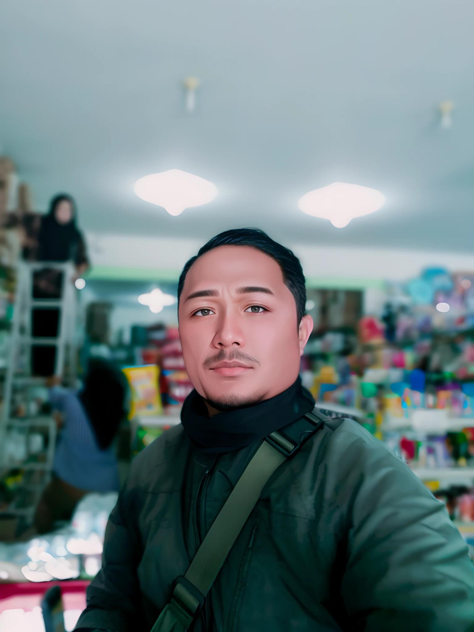 there is a man standing in a store with a camera, shot on nikon z9, ramil sunga, with accurate face, khyzyl saleem, shot on canon eos r5, shot on canon eos r 5, taken with sony alpha 9, john jude palencar, 8k selfie photograph, captured on canon eos r 6, mohamed chahin