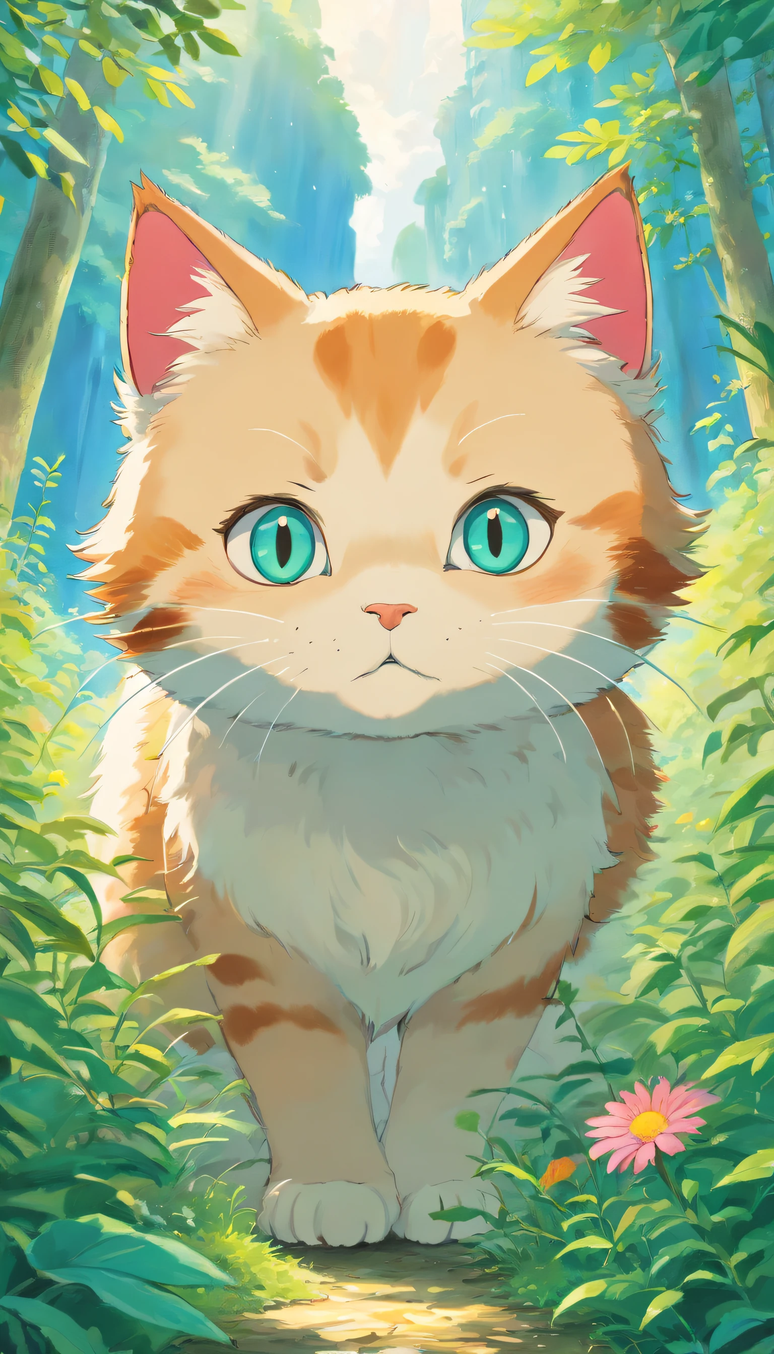 Kitten's head behind