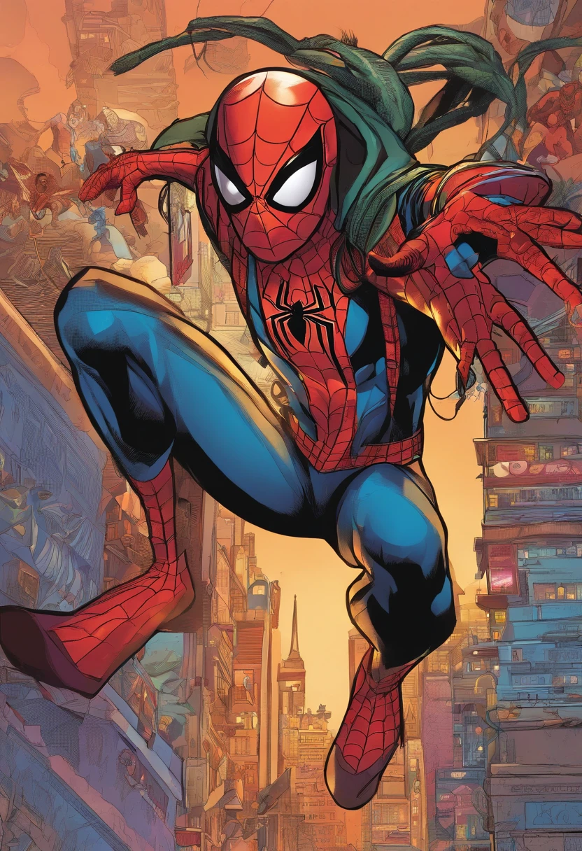 a close up of a person with dreadlocks and a cyberpunk costume, Miles Morales, ( ( Spider-Man ) ), Miles Morales!!!, Spider Man, dark-skinned, Nerdy Black Boy Super Hero, spiky black hair and dark skin, Chris Bachalo, Profile photo, Director: Ryan Stegman, dark skin, Spider-Man!!!!!, Portrait of Willow Smith