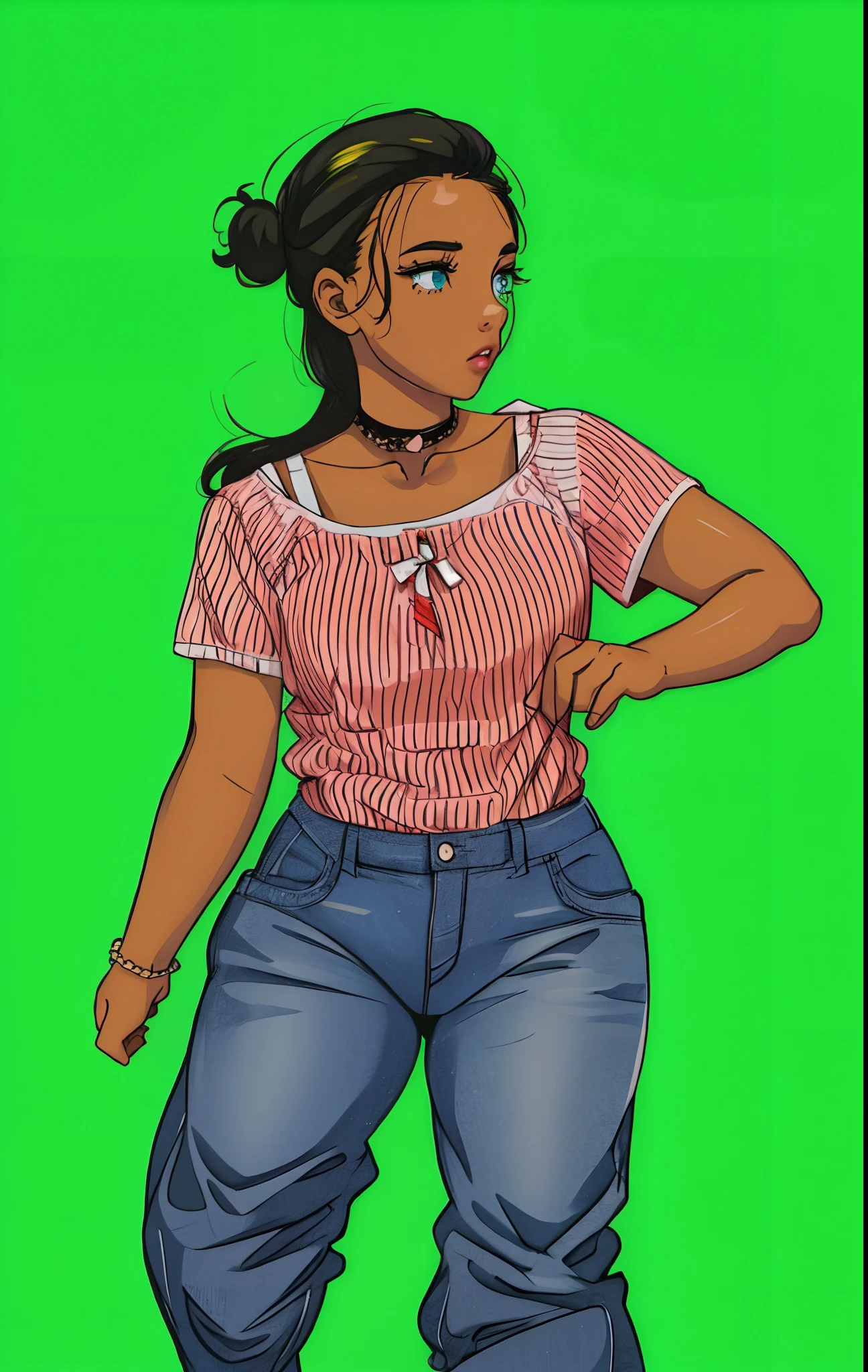 turn this nice girl to cartoon, skinny white girl