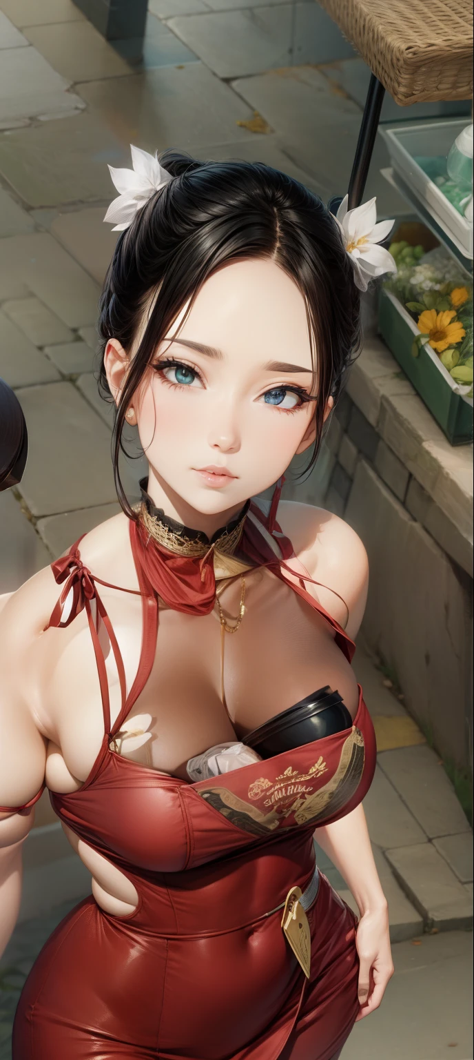 (8K ,Hyper-detailing,Ultra photo realsisim,Best Masterpiece,naturey,Perfect artwork,Perfect female body),Two cute busty girls ,(large tities),The neighbor's wife,A woman's hairstyle,Elegant wife,Ingredients just bought,Carrying a bag,Wear sexy home attire,Large cleavage,,Stretch meat,Raised sexy,The kinky is exposed ,tit,full body shot of