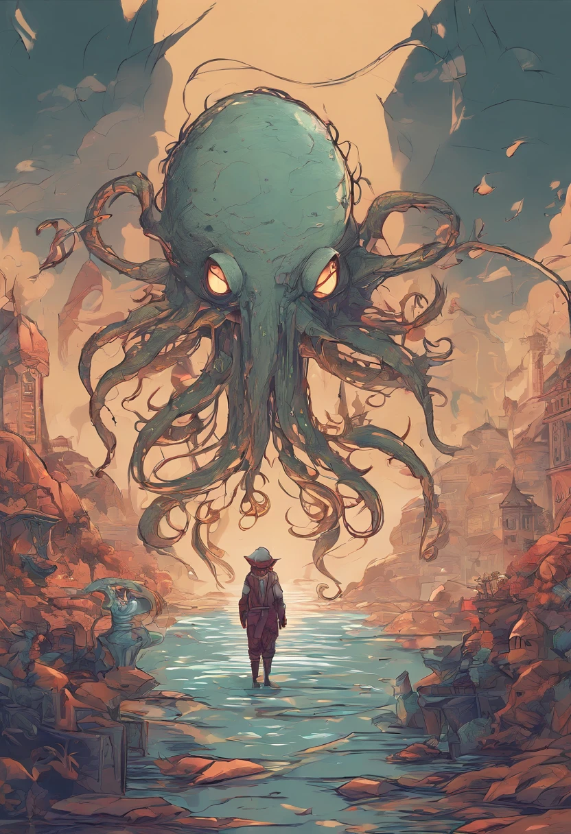 In a visual novel, a small alien creature with tentacles is depicted. The creature is smiling, portraying a sense of friendliness and curiosity. The artwork has a fantasy theme with elements inspired by Dungeons and Dragons (DnD). To enhance the atmosphere, Lovecraftian elements are incorporated, giving the artwork a mysterious and otherworldly feel.

The quality of the image is of utmost importance, emphasizing a high level of detail and resolution. It should possess best quality in terms of resolution, such as 4k, 8k, or highres, and be considered a masterpiece with a scale factor of 1.2. The image should also showcase ultra-detailed elements, aiming for a realistic or photorealistic representation with a scale factor of 1.37.

Artistic style-wise, the image carries a blend of portraits and landscape, combining the charm of character-focused visuals with the beauty of an immersive environment. The color palette and tone of the artwork are carefully chosen to create a captivating ambiance, further enhancing the fantasy and Lovecraftian elements of the scene.

To achieve a captivating lighting effect, the artwork should incorporate studio lighting techniques, casting shadows and emphasizing highlights. The lighting should be controlled and precise, mimicking the effect achieved in professional photography or concept art. The overall result should boast vivid colors and a realistic bokeh effect.

Please note that these descriptions should be provided as individual tags, separated by commas.