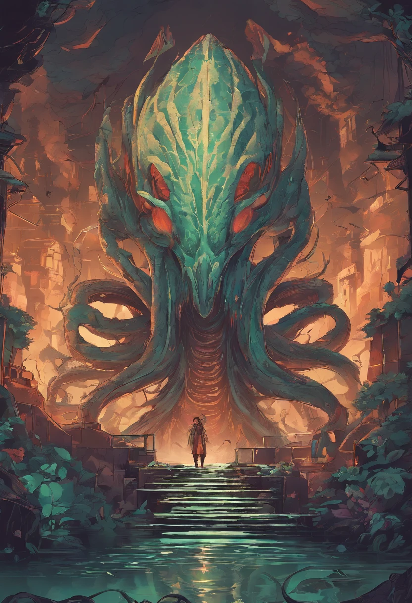In a visual novel, a small alien creature with tentacles is depicted. The creature is smiling, portraying a sense of friendliness and curiosity. The artwork has a fantasy theme with elements inspired by Dungeons and Dragons (DnD). To enhance the atmosphere, Lovecraftian elements are incorporated, giving the artwork a mysterious and otherworldly feel.
The quality of the image is of utmost importance, emphasizing a high level of detail and resolution. It should possess best quality in terms of resolution, such as 4k, 8k, or highres, and be considered a masterpiece with a scale factor of 1.2. The image should also showcase ultra-detailed elements, aiming for a realistic or photorealistic representation with a scale factor of 1.37.
Artistic style-wise, the image carries a blend of portraits and landscape, combining the charm of character-focused visuals with the beauty of an immersive environment. The color palette and tone of the artwork are carefully chosen to create a captivating ambiance, further enhancing the fantasy and Lovecraftian elements of the scene.
To achieve a captivating lighting effect, the artwork should incorporate studio lighting techniques, casting shadows and emphasizing highlights. The lighting should be controlled and precise, mimicking the effect achieved in professional photography or concept art. The overall result should boast vivid colors and a realistic bokeh effect.
Please note that these descriptions should be provided as individual tags, separated by commas.