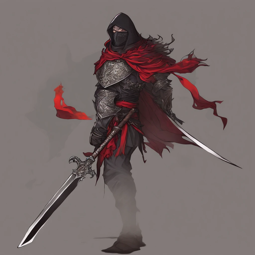 (ultra-detailed CG unit 8k wallpaper, Master parts, Best quality, depth of fields, hdr, 复杂), Tall, The sinister Dark Assassin wears a metal mask,Bright red eyes,Light and dark armor,Behind him,He wears a low-key red cloak。,Holding a sharp dagger in his arms,Step into the burning village, (复杂: 1.4) (Master parts: 1.4) (illustration: 1.4), Red studio lighting, Post-processing, 8K resolution, deep dark background, imponent, Well-composed photos, Impressive, dark fantacy (director: greg rutkovsky: 1.2), (darken: 1.5)