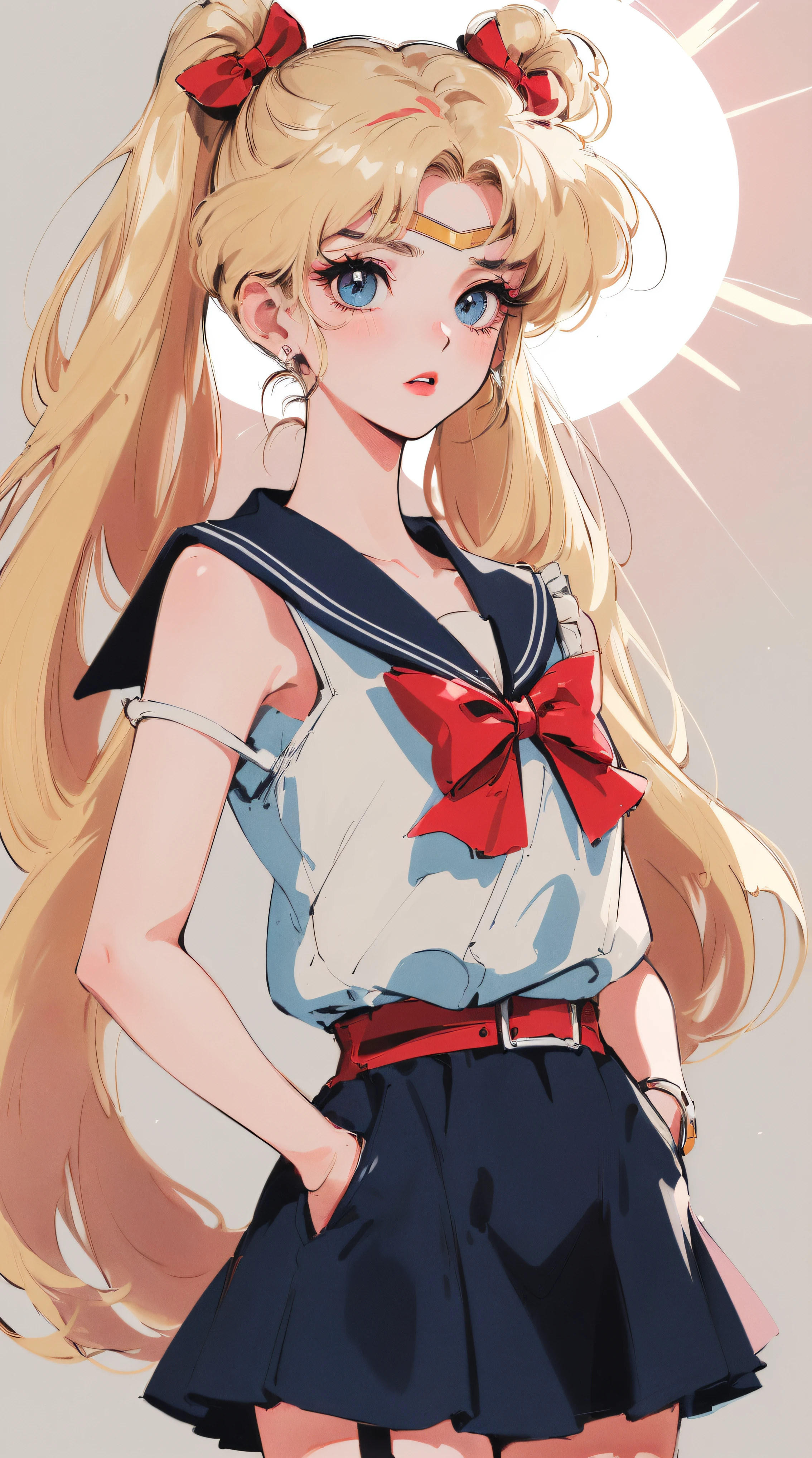 ((((blonde haired girl with sapphire eyes,Minako Aino ,retro anime girl , sailor moon aesthetic, anime vintage colors,Vaporwave style,90's anime style,have the style of folk portraits,chicano inspired retro fashion,renaissance, retro style inspiration retro,snow pieces, fresh and clean appearance,))))(masterpiece:1.2, best quality,top quality,epic quality,UHD), (detalhes intrincados),((head tilts,hands in pockets,Clavicle control,embarrassed face,blushing,)) 1girls, solo,minimal makeup, tecidos naturais,adolescent,under-aged,young face, cara travessa,((blur background,)) ((((In the background of 楓葉 with shadow,))))blueberry hair,{long hair|Clearly visible hair|natural curved|long twintail|supple hair},claros, franja, franja na testa,incredibly_absurdres pupils,saia plissada, (((sagging breasts,red bow on front))), face madura, detailed face, ((ultra-detailed, Sun glare, Bokeh:85mm)), (geometric:1.2),)), ((bare shoulders,frills,short sleeves,Dark ,and pink dress,thigh ribbon,garter_belt,))ray tracing,god lighting,god ray)),((extremely_Detailed_Eyes_and_face)),(Beautiful and aesthetic: 1.2),Brilliant,unbelievable Ridiculous quality,)),((extremely_Detailed_Eyes_and_face)),(Beautiful and aesthetic: 1.2),Brilliant,Ultra-precise depiction, Ultra-detailed depiction,Bokeh (85mm Shot),