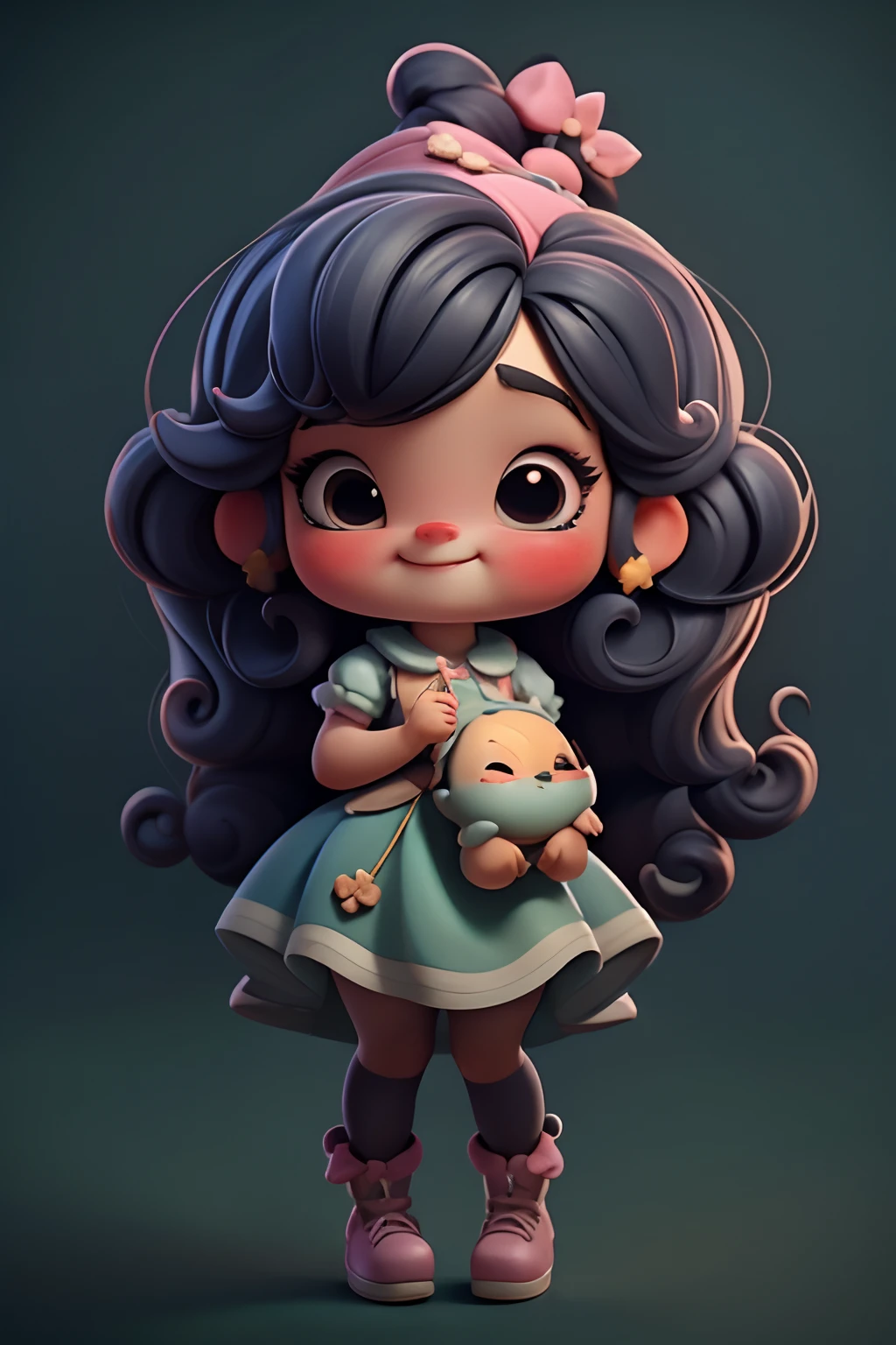 Create an 8K version of the character CHIBI Vanellope von Schweetz Disney. baby loliVanellope por Schweetz : Deve ficar charmoso e bonito, Keep the iconic elements of the original character.Baby loli Vanell Schweetz Disney should have a round face with large dimensions, olhos claros, long eyelashes and rosy cheeks. Seu cabelo deve ser longo e tons preto slime . Vestido luxuoso e fofo cheio de detalhes de doces : Vestir Vanellope von Schweetz Disney em um vestido bonito e elegante em tons de vermelho . O vestido pode ter babados, renda & detalhes feitos de doces, A reference to the strawberry theme . Add loops or ribbons, Para dar um toque de delicadeza. avental & Arco : Adicione um avental cores de chicletes sobre o vestido de baby loli Chibi, It is the waist with a thin bow. O avental pode ter pequenos detalhes, como bolsos ou bordados finos. Meias e sapatos bonitos: Complete o look baby loli chibi Vanellope von z Disney com meias listradas vermelha e branca ou detalhes divertidos. standingn, Coloque sapatos de boneca bonitos, com gravatas ou fivelas. Magic Accessories: Add charming strawberry accessories , como no cabelo ou uma tiara com detalhes extravagantes de morangos . You can also get your hands on beautiful themed accessories. Certifique-se de adicionar sombras, texturas e detalhes nos cabelos, Chibi Vanellope, Schweetz Ternos & Accessories, to make it even more charming and charming. Give him a smiling expression and a sweet smile on his face, Capturing the essence of the character in a subtle way, lovely hands, Anatomia completa de baby loli Vanellope von Schweetz Disney.