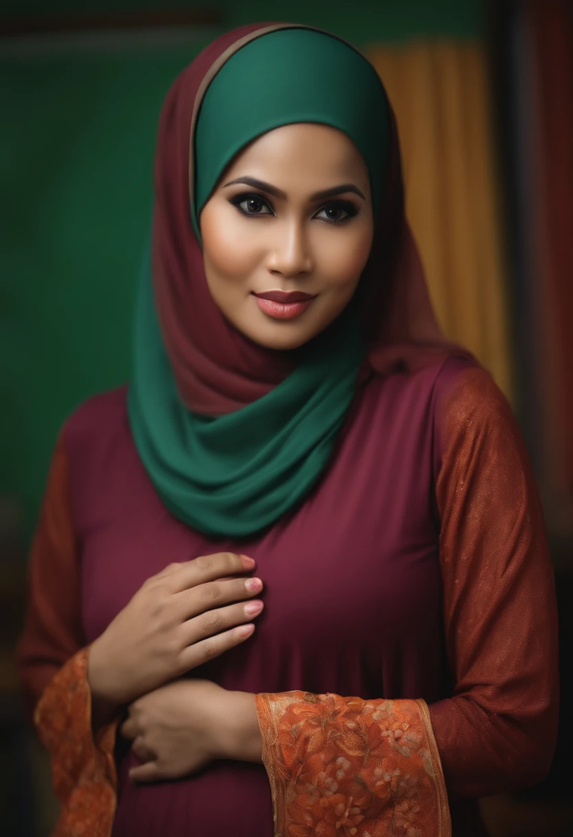 Realistic malay teacher pregnant with hijab