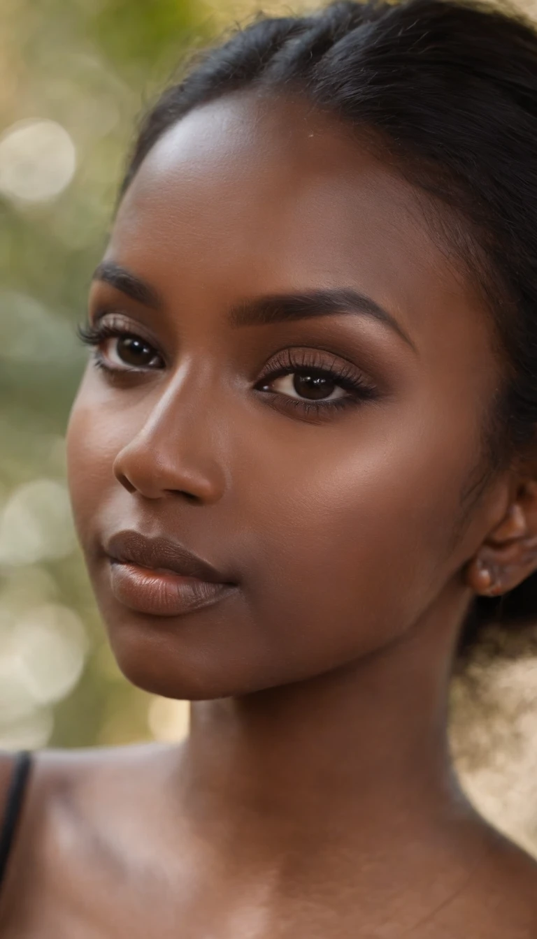 1girll，（（（Dark black skin 1.2））），ballet flats，Mature middle-aged woman，Conservative Women，Conservative traditional clothing，Smoky makeup，freckle，Dark eyeshadow，Full-body art，Black skin，a dark tanned skin，Melanin pigmentation of the skin，very dark skin，Exposed outdoors，fully body photo