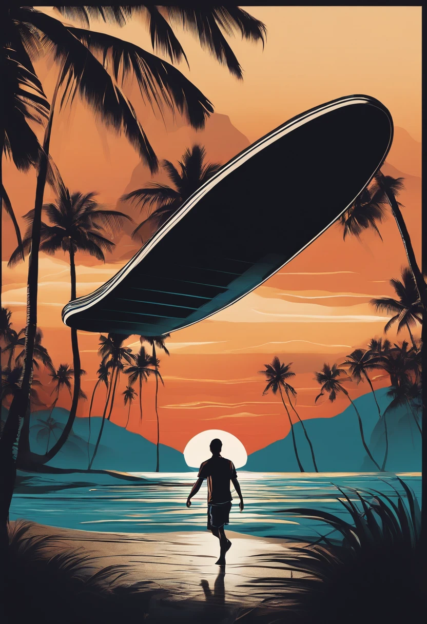 Plain black t-shirt,skater,the beach