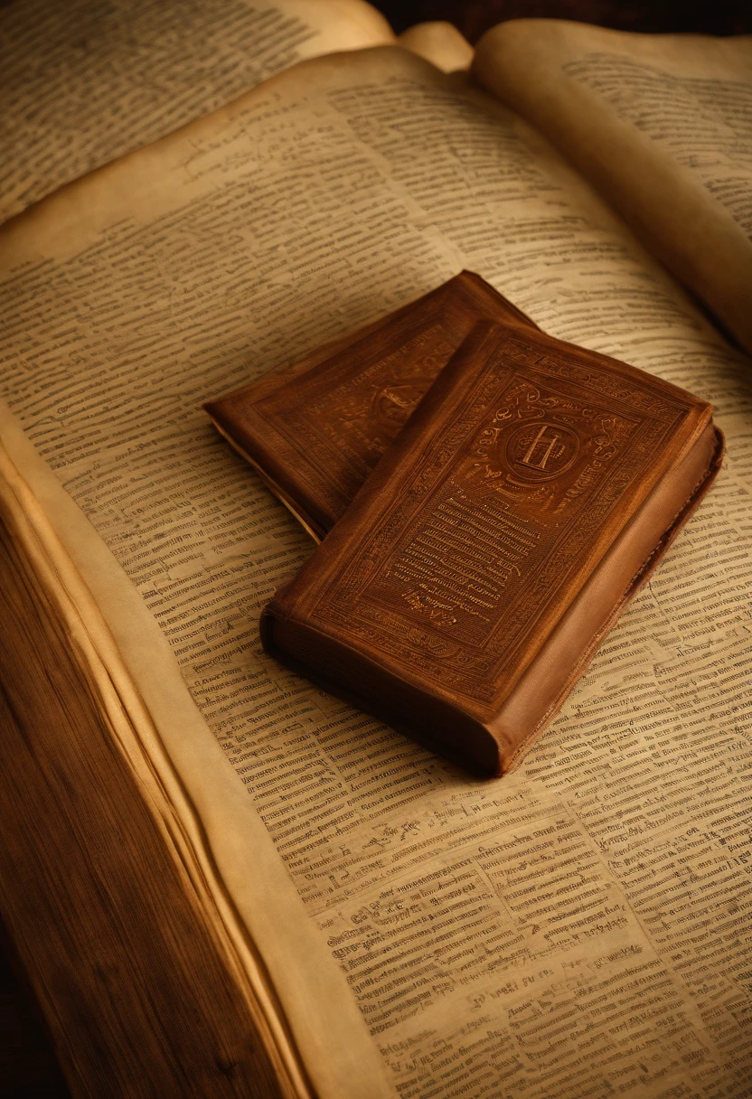 "Por favor, create a high-definition image of the Holy Bible that captures the reverence and spiritual significance of this holy book. The image should convey the historical and religious importance of the Bible, apresentando-a de forma digna e respeitosa. Use soft lighting to highlight cover and page details, enfatizando sua textura e envelhecimento, if applicable. Position the Bible in an environment that evokes a sacred environment, like a wooden shelf in an ancient library in Jerusalem. As cores devem ser sutis e a tipografia, Apresente-se, deve ser elegante e discreta. The image should inspire a sense of reverence and spiritual connection to the words and teachings contained in the Holy Bible. Ancient Hebrew Bible, Describe the Hebrew letters accurately and realistically.''