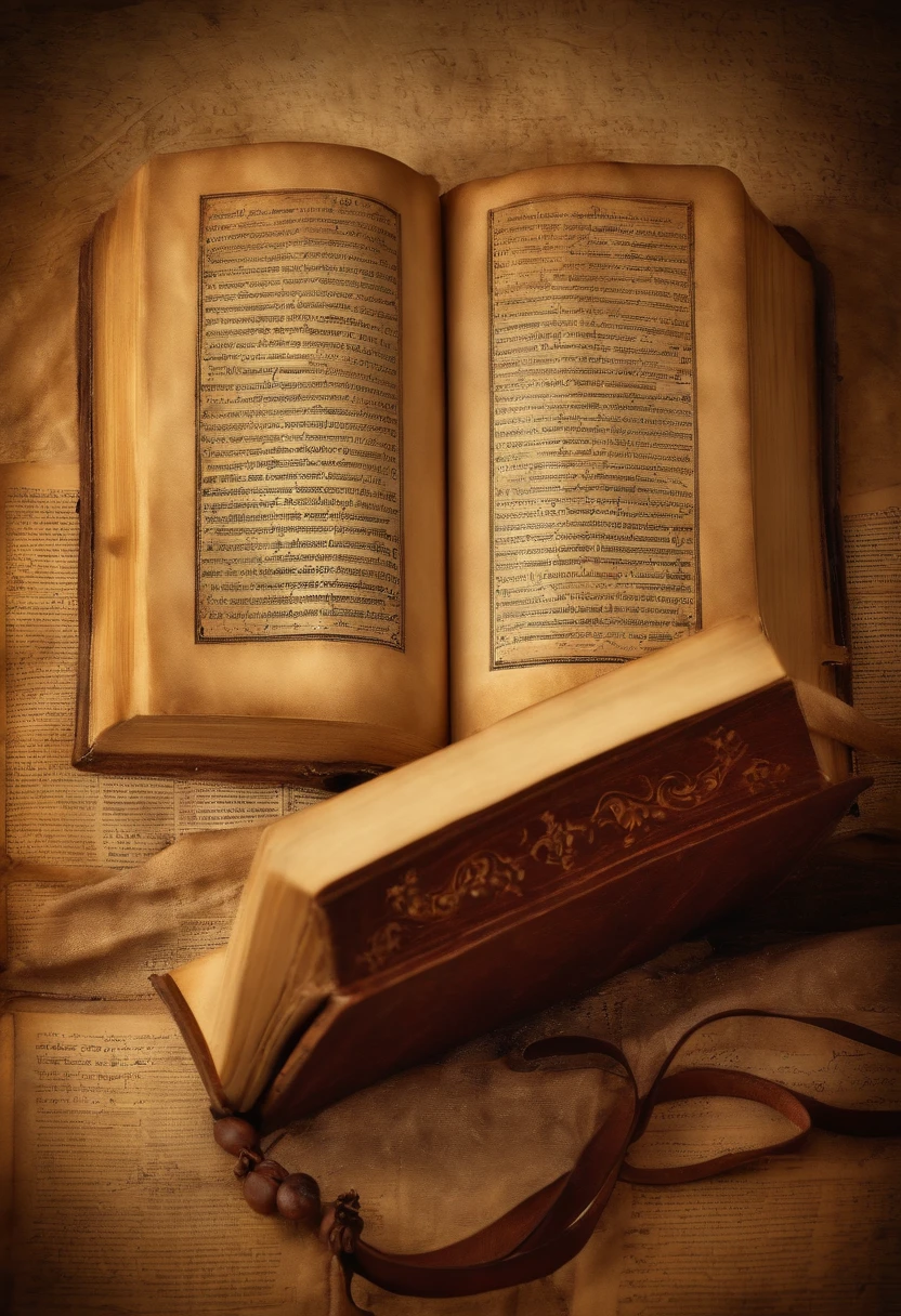 "Por favor, create a high-definition image of the Holy Bible that captures the reverence and spiritual significance of this holy book. The image should convey the historical and religious importance of the Bible, apresentando-a de forma digna e respeitosa. Use soft lighting to highlight cover and page details, enfatizando sua textura e envelhecimento, if applicable. Position the Bible in an environment that evokes a sacred environment, like a wooden shelf in an ancient library in Jerusalem. As cores devem ser sutis e a tipografia, Apresente-se, deve ser elegante e discreta. The image should inspire a sense of reverence and spiritual connection to the words and teachings contained in the Holy Bible. Ancient Hebrew Bible, Describe the Hebrew letters accurately and realistically.''