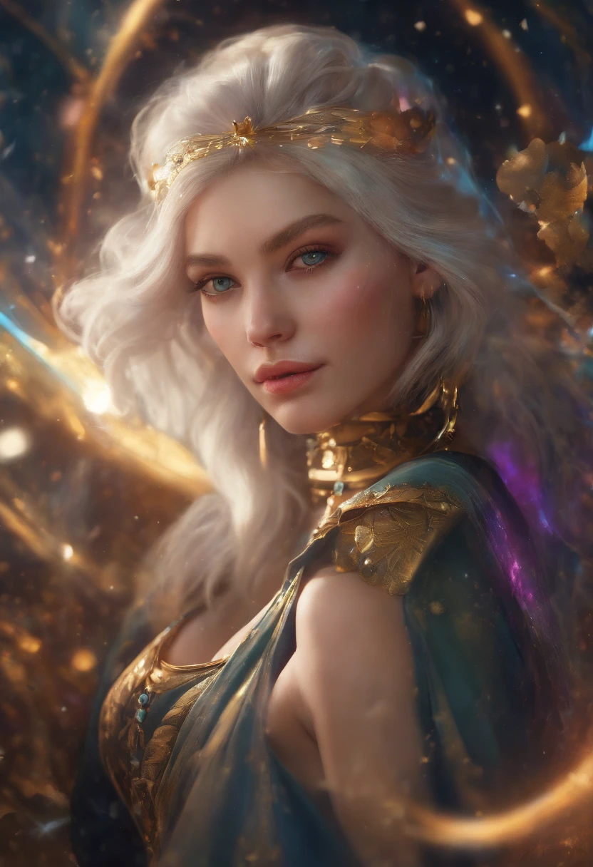 (melhor qualidade , masterpiece), um jovem forte guerreiro, Magestic, vestir, guindaste branco, lightnings, The right hand, Um longo, Flowing dress, Pernas delgadas Cabelos prateados, Por tira, cenas detalhadas, a noite, starly sky, luz fria, pegue a chave, ((cor preta: 1.4)), ((cores brancas: 1.1)), ((de baixo)), ((tiro no joelho))), ((Realistic))