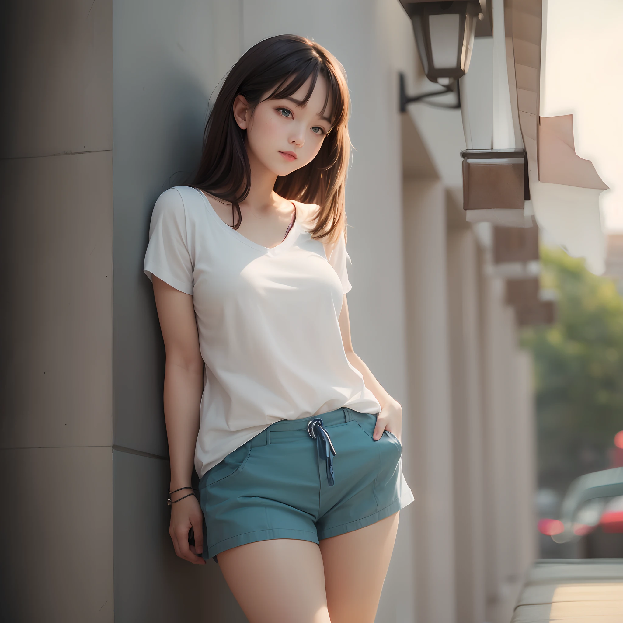 top-quality,ultra-detailliert,​masterpiece,realisitic,Photo Real,Bright lighting,1 girl in, an extremely beautiful 17-year-old girl, (kawaii:1.2),Thin smile, (Blue eyes),(brown haired),(bangss),perfect glossy skin,flawless skin,((erotick,Sexy and sexually explicit)),((accurate hands without incongruity)), large full breasts,big breasts thin waist, Look at viewers,((a sailor suit)),((Short sleeve uniform white tshirt)),(red necktie),(Blue Mini Pleated Skirt),(((skirt lift by yourself))),(lifted by self),(Showing panties),panties on,panties focus,((Sit up,spread legswide)), sockes, (Black knee socks),(Loafer shoes), during daytime,On the train,Horizontal long seat with your back to the window