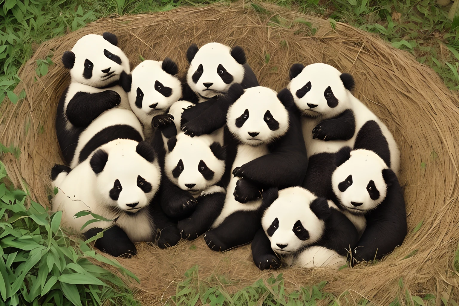 Buried in pandas and dying
