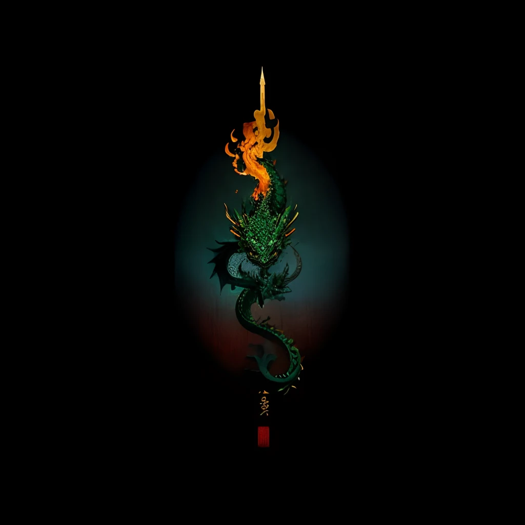 Oriental dragon facing the front