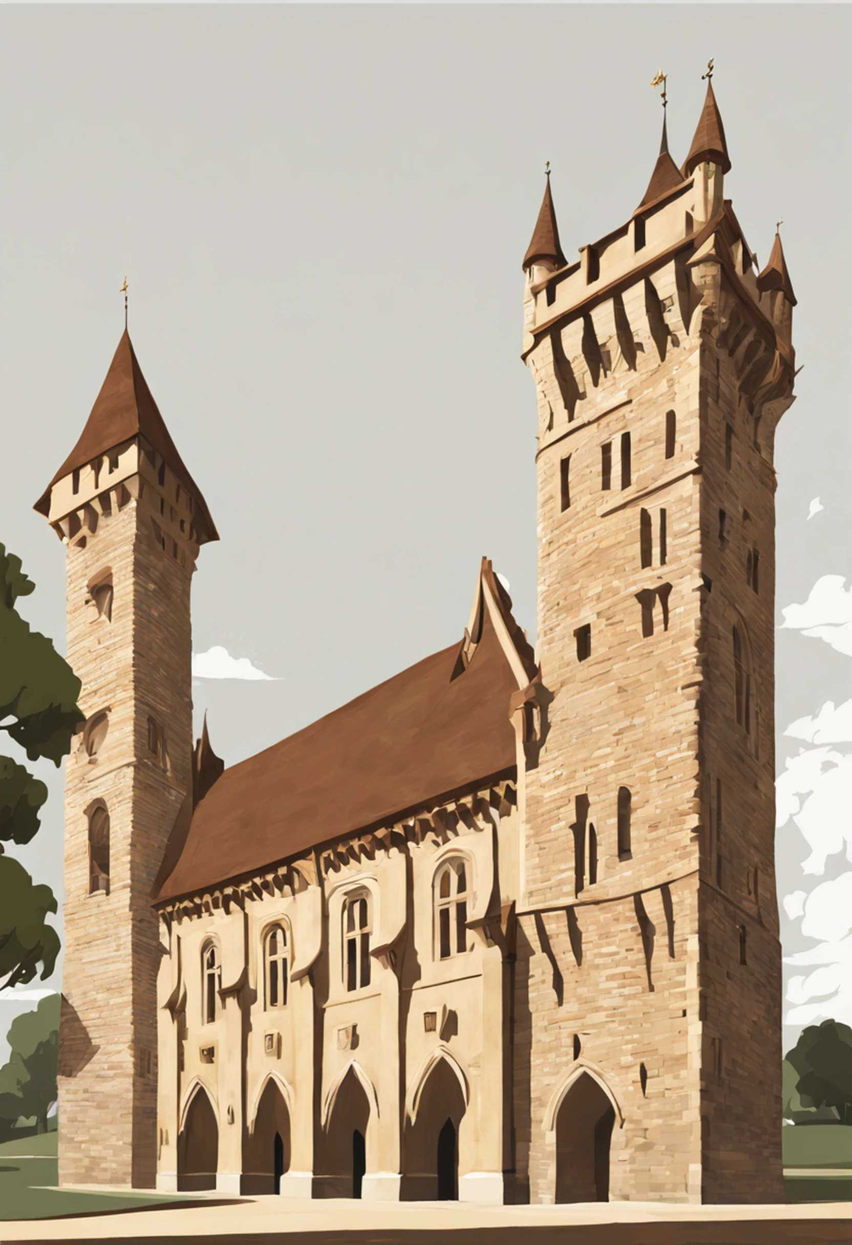 The logo features an ancient brick tower, Elegant and imposing, with medieval architectural details such as battlements and pointed windows. The tower is depicted realistically, avec des ombres et des textures pour lui donner de la profondeur.
Sous la tour, le nom de l'entreprise "The Community" is stylized in Gothic or medieval capital letters. The letters are elegant and ornate, reminiscent of medieval manuscripts. They are slightly inclined to follow the shape of the tower.
The colors of the logo are mostly shades of brown to evoke ancient brick and the medieval era. The tower is depicted in shades of dark brown, while architectural details are highlighted with lighter shades of brown. Gold accents are added to add a touch of sophistication and luxury to the logo. These gold accents can be used for crenellations, the windows and ornaments of the tower, ainsi que pour les contours des lettres du nom de l'entreprise.
Dans l'ensemble, this logo evokes the atmosphere of the Middle Ages with an imposing tower and medieval architectural details, while adding a touch of sophistication with gold accents.