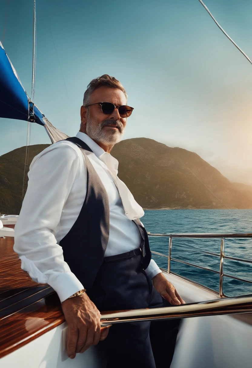 homme sur un yacht