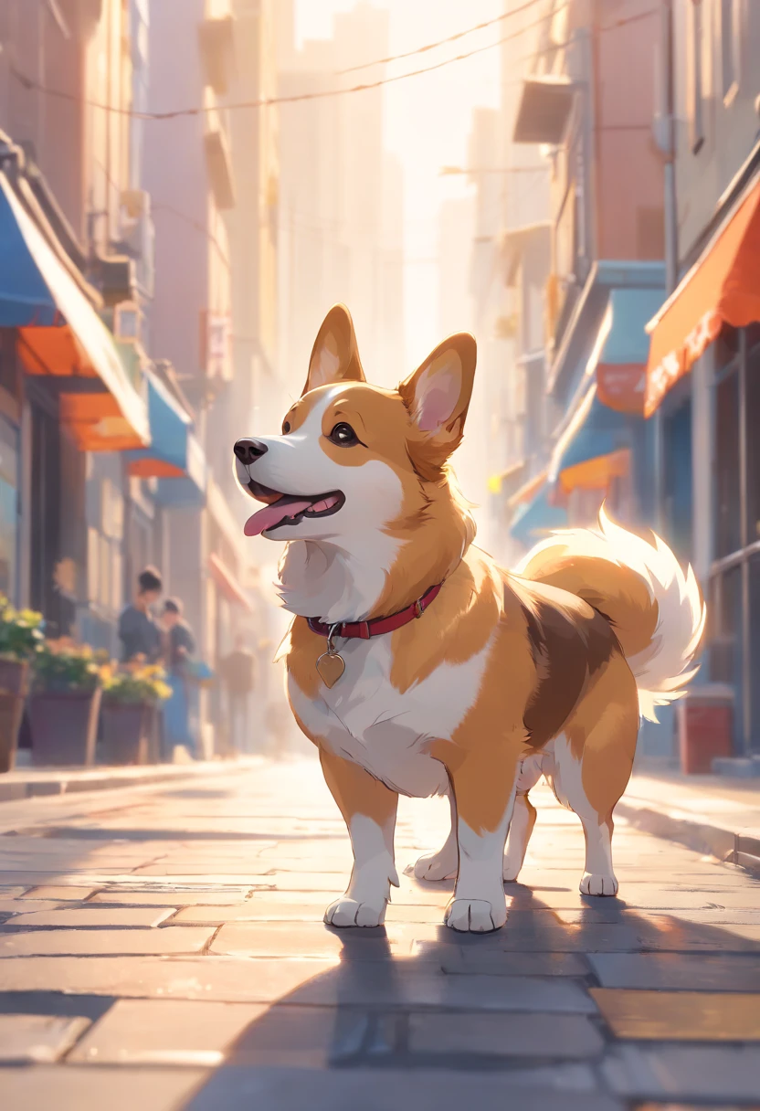 "Produces ultra-high-definition images that chic Pembroke Welsh Corgis, Classic Dog Pose. Using advanced macro photography techniques、Highlights the intricate details of the dog's coat, Standing ears, And expressive eyes and tongue are partially out. Place the camera at the dog's eye level, Create an intimate connection between the viewer and the dog's subject. Implement a wide aperture for a shallow depth of field, Make the dog stand out clearly against a gently blurred background. Improve lighting、Emphasizes the texture and contours of the dog's body, Using the software, Remove coarse shadows、, cosy atmosphere. Catch a dog in a relaxed position, But balanced, Show your flexibility and elegance. Try to capture the moment in natural movement, Stretching, grooming, etc., To convey a sense of authenticity. Implement post-processing techniques to improve image clarity, contrast, and color balance, Secure all aspects, From the dog's intricate patterns to its intense gaze, Rendered in stunning detail. Finally, Conveys the gentle beauty and innate grace of the Welsh dog Corgi Pembroke, Capture fleeting moments celebrating the unique essence of a dog's curiosity and balance."