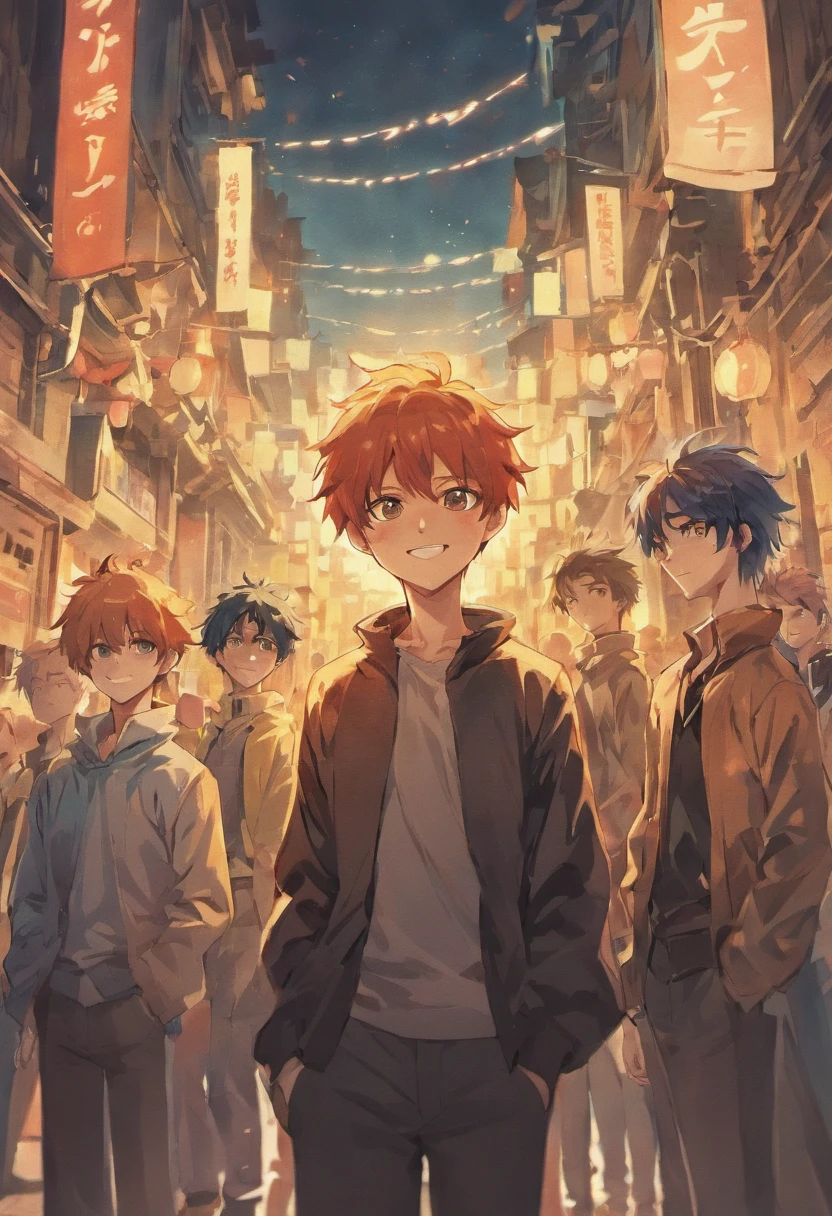 A row of smiling young men