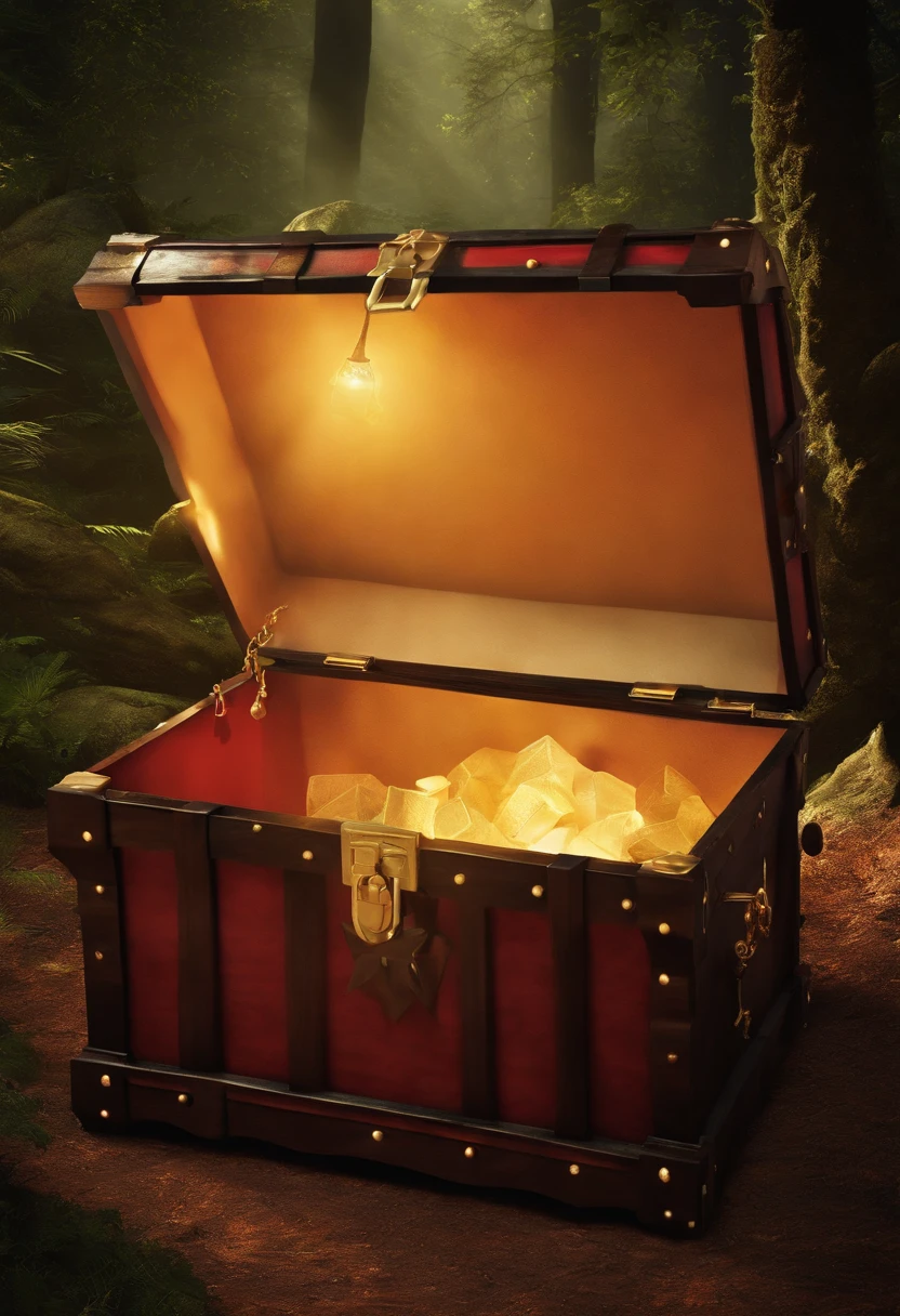 "Magic Chests, cartaz promocional, Imagem de alta qualidade, minimalismo, fundo liso"