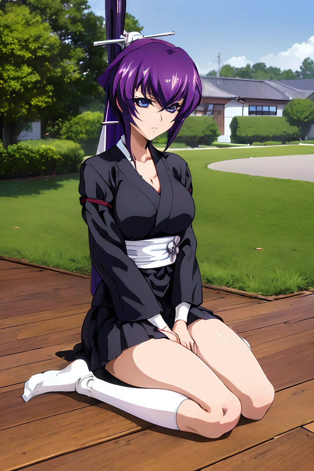 (((Koubuin Yuuhi))), ((Muv Luv)), (black kimono), (shinigami kimono) (perfect eyes), (anime girl), ((tabi socks)), ((bondage)), ((bdsm)), ((bound)), (tied up girl), ((bound arms)), (bound legs), ((foot focus) ,(white socks) (no shoes), (beautiful), (Detailed Feet), (Ultra Real), (Illustration), (High Resolution), (8K), (Very Detailed), (Best Illustration), (Beautiful Detailed Eyes), (Best Quality), (Super Detailed), (Masterpiece), (Detailed Face), Solo,