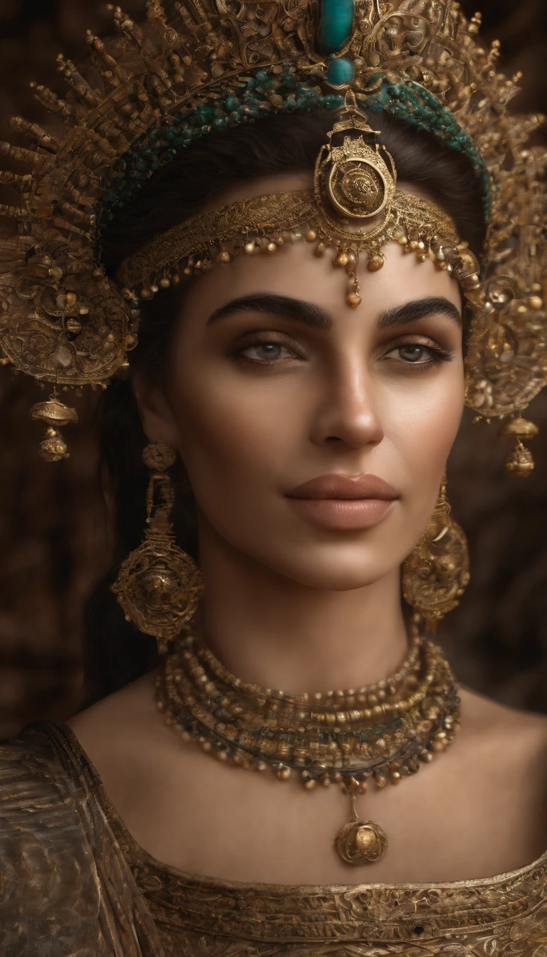 With incredible detail, textures and maximum detail), (hyper realistic:1.4), (Realistic:1.3), (Partee superior do corpo para cima:0.4), (melhor qualidade de pele textura real), ((mundo da mitologia grega)), olhos finamente detalhados, Rosto finamente detalhado, (Blank women's tunic), (Sacerdotisa feminina em branco), (Female goddess on white), (Female Goddess), olhos gentis, (Ela tem um sorriso gentil no rosto:1.4), Nice and feminine face, intrincados:1.1), Antecedentes complexos, corpo bonito e esbelto, ao fundo uma fogueira bem luminosa em um templo grego