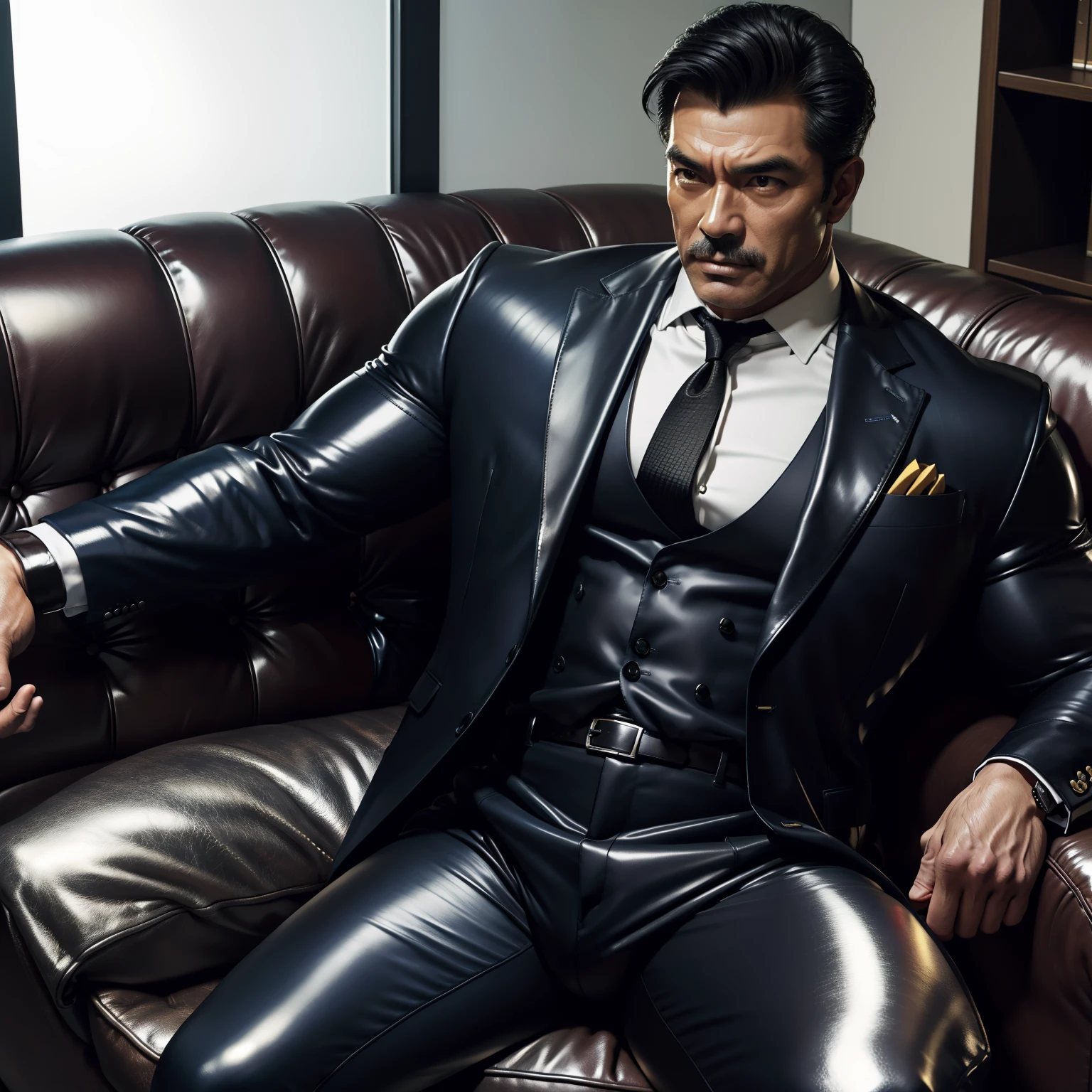 50 years old,daddy,shiny suit ,Dad sat on sofa,k hd,in the office,big muscle, gay ,black hair,asia face,masculine,strong man,the boss is,handsome,sex,leather gloves,lecherous dad,look straight ahead,dad is handsome,dad is handsome ,dad is sex dad