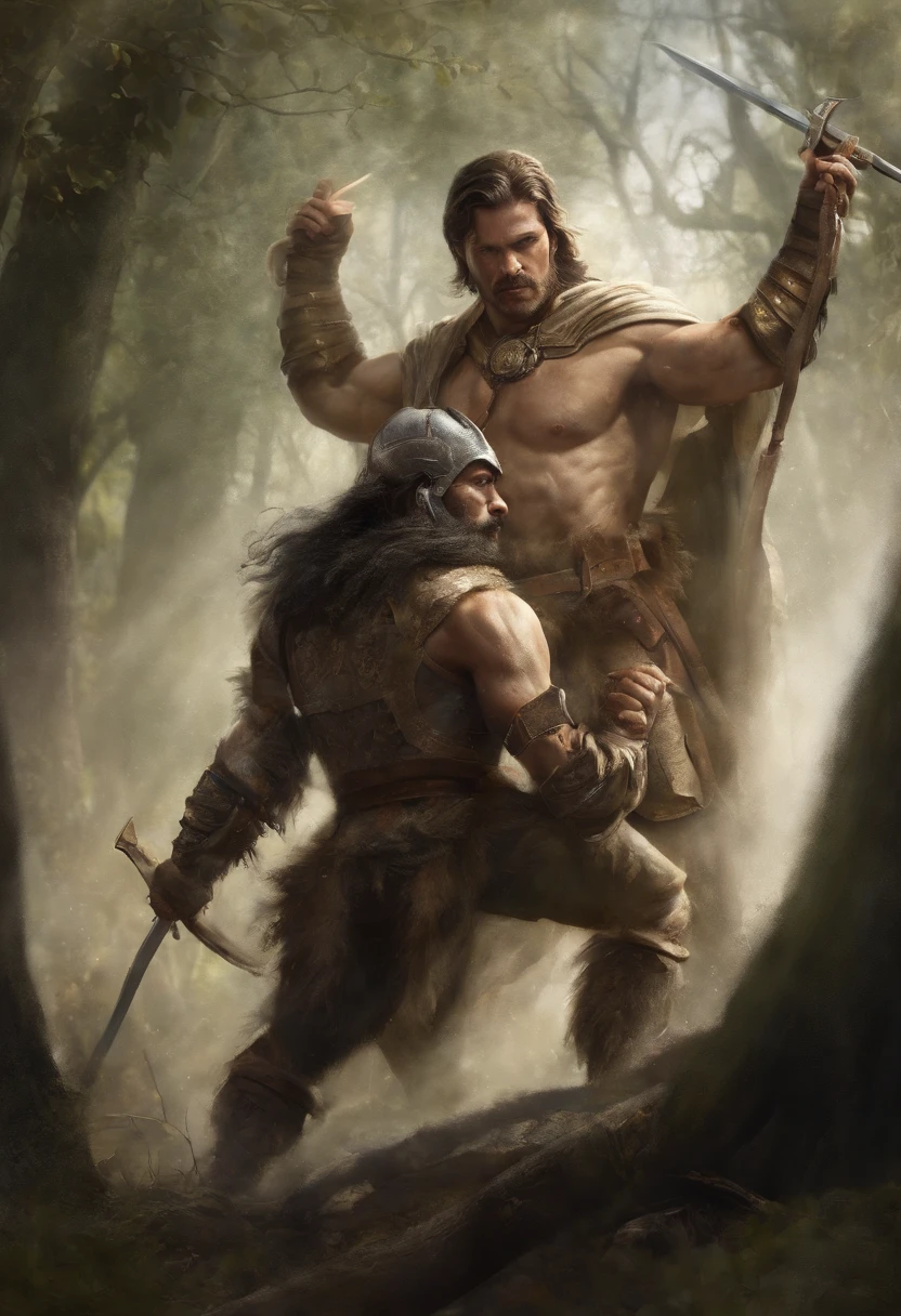 Ethan, the elder brother, era conhecido por sua natureza corajosa e habilidade com a espada. His earnest and determined gaze reflected his relentless pursuit of knowledge and power. Desde jovem, He dreamed of becoming a true hero, Someone capable of protecting his people and facing the most dangerous challenges