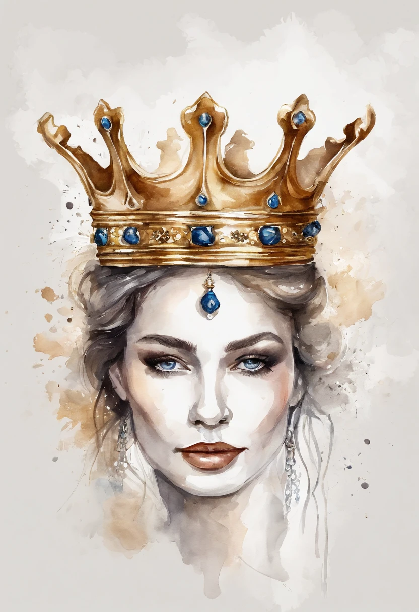 ((Cheems))，
gold crown，arte vetorial,Backgrounid branco, Contornos, etiqueta, fundo branco limpo, vetor profissional, High detail,