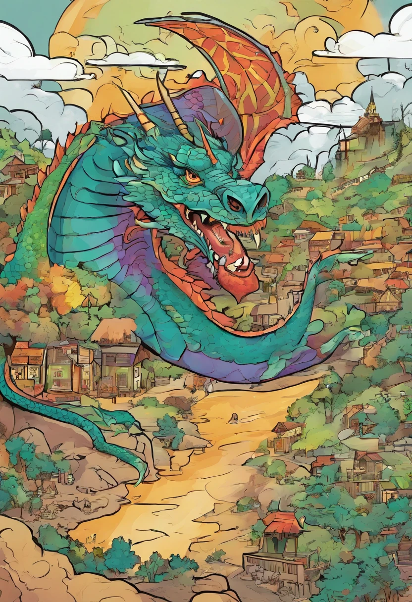 A mischievous dragon had stolen all the colors from the world, leaving everything gray and lifeless. The village was sad