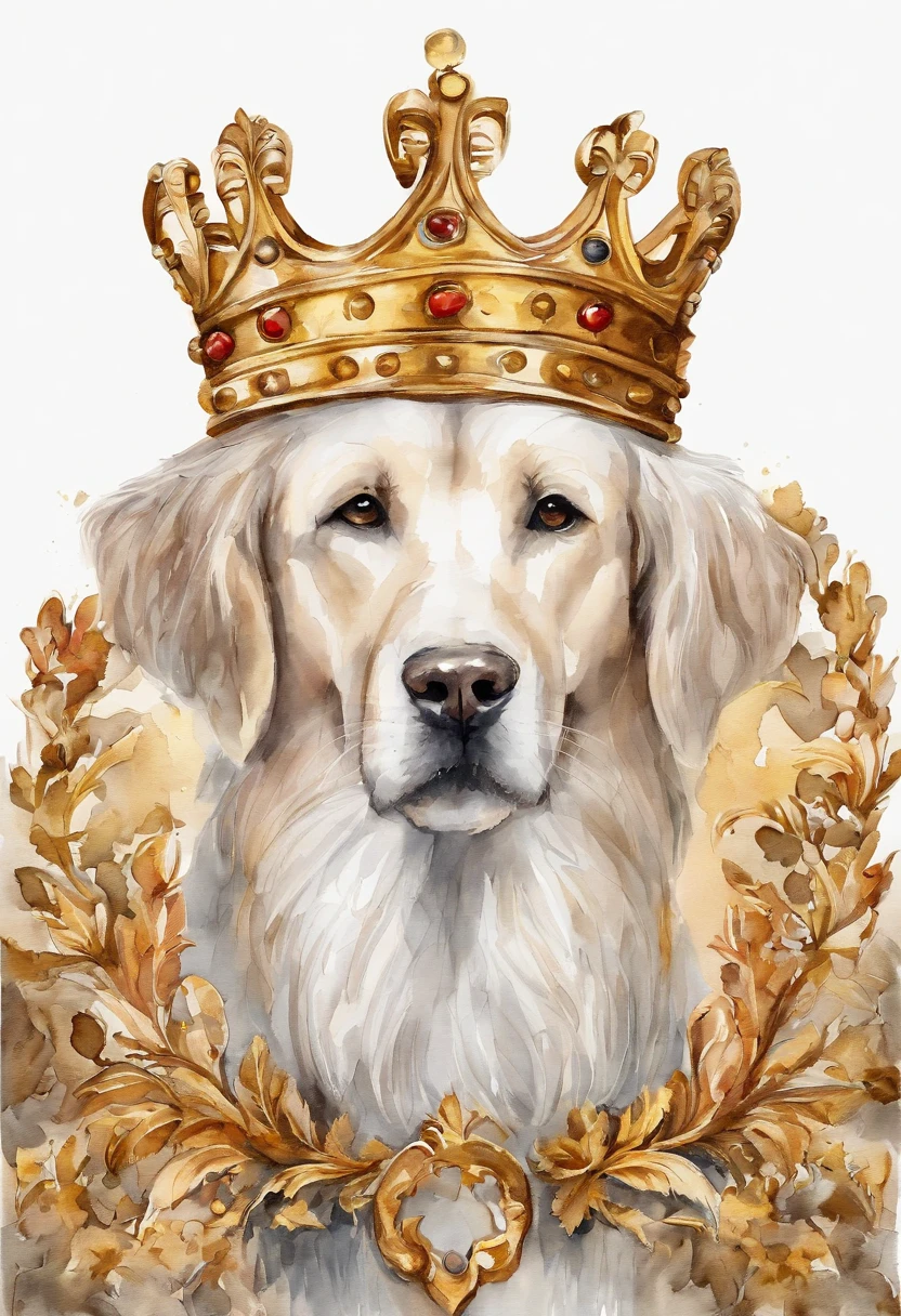 ((Cheems)), gold crown object,simple, arte vetorial, Background branco, Contornos, fundo branco limpo, vetor profissional, altissimo detalhe