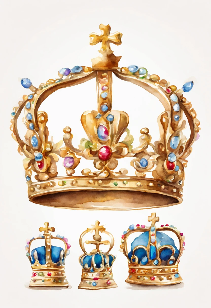 ((Cheems)), gold crown object simple, arte vetorial, Background branco, Contornos, fundo branco limpo, vetor profissional, altissimo detalhe