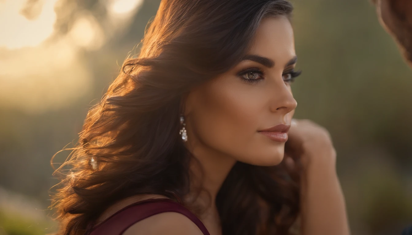 realistic lighting, best quality, 8k, master part, Clear focus, 1girl, Beleza Corporal Perfeita, cabelo preto escuro, seios grandes, meia vermelha, Cara super fina, Olhos Finos, double eyelids, , deitado na cama, Folhas pretas, pernas abertas, uma perna levantada,
