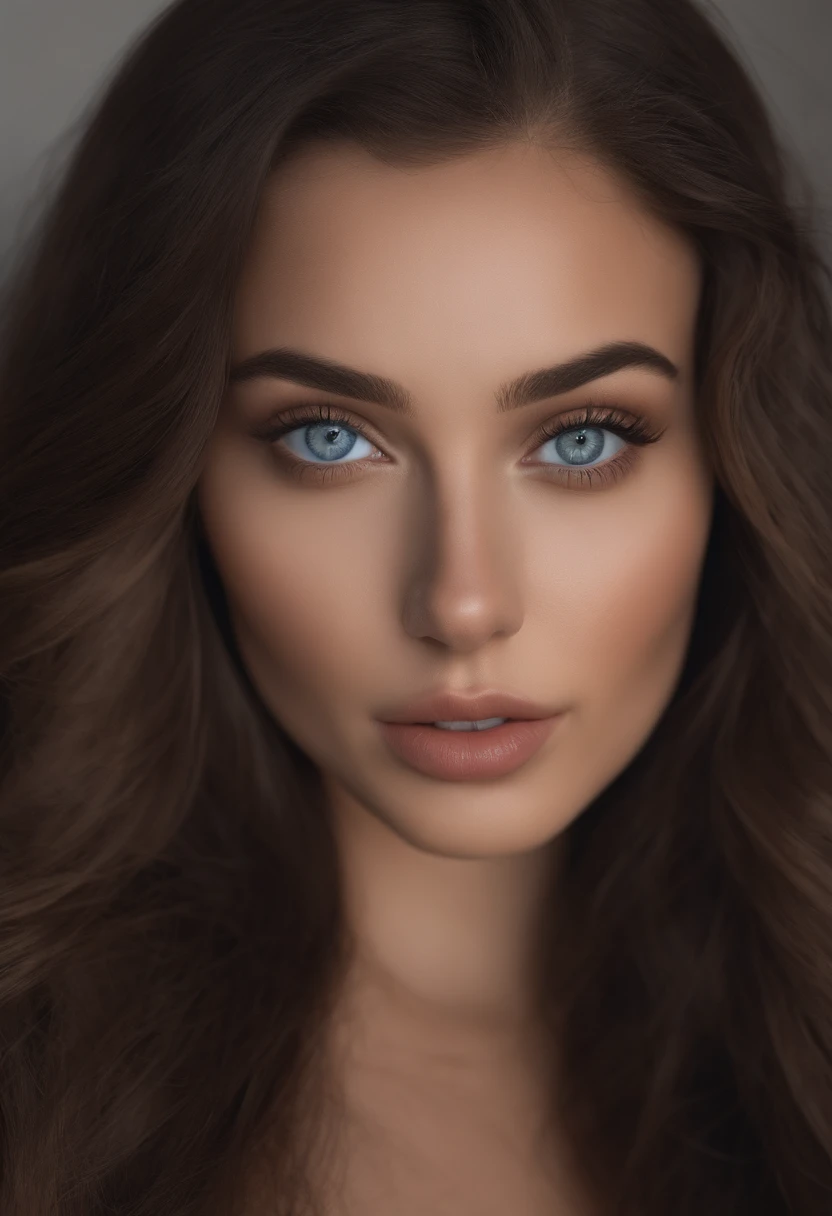 arafed woman fully , sexy girl with blue eyes, ultra realistic, meticulously detailed, portrait sophie mudd, dark and large eyes, selfie of a young woman, bedroom eyes, violet myers, without makeup, natural makeup, looking directly at the camera, face with artgram, subtle makeup, stunning full body shot, at the beach, medium to large size bust, in a black bikini