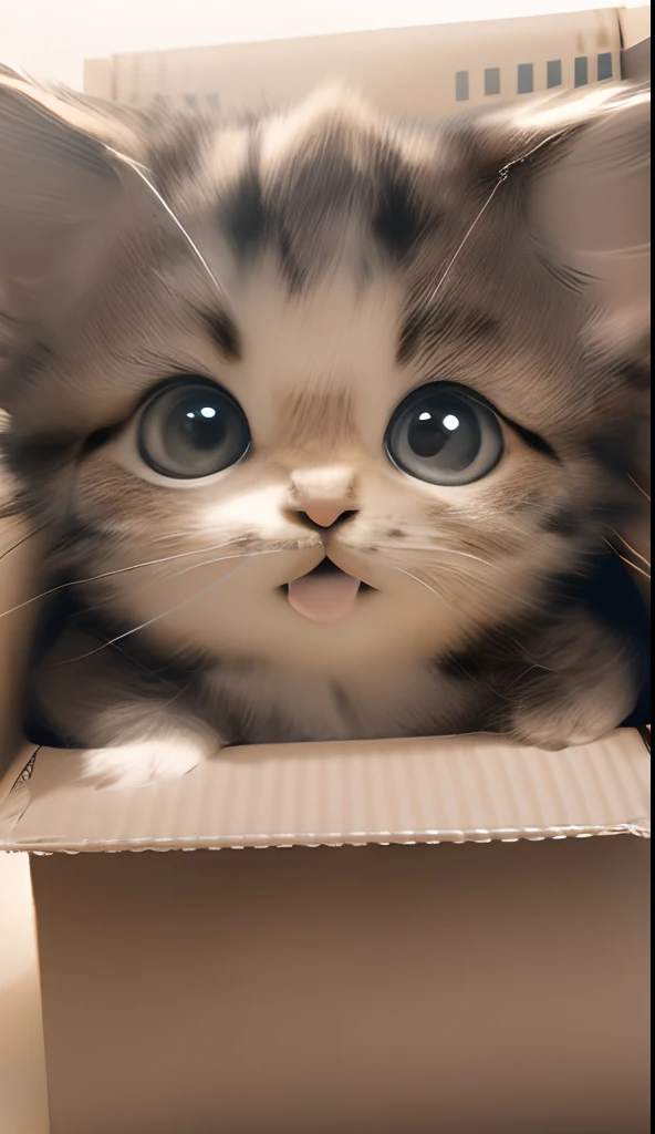 A lot of cute kittens on cardboard