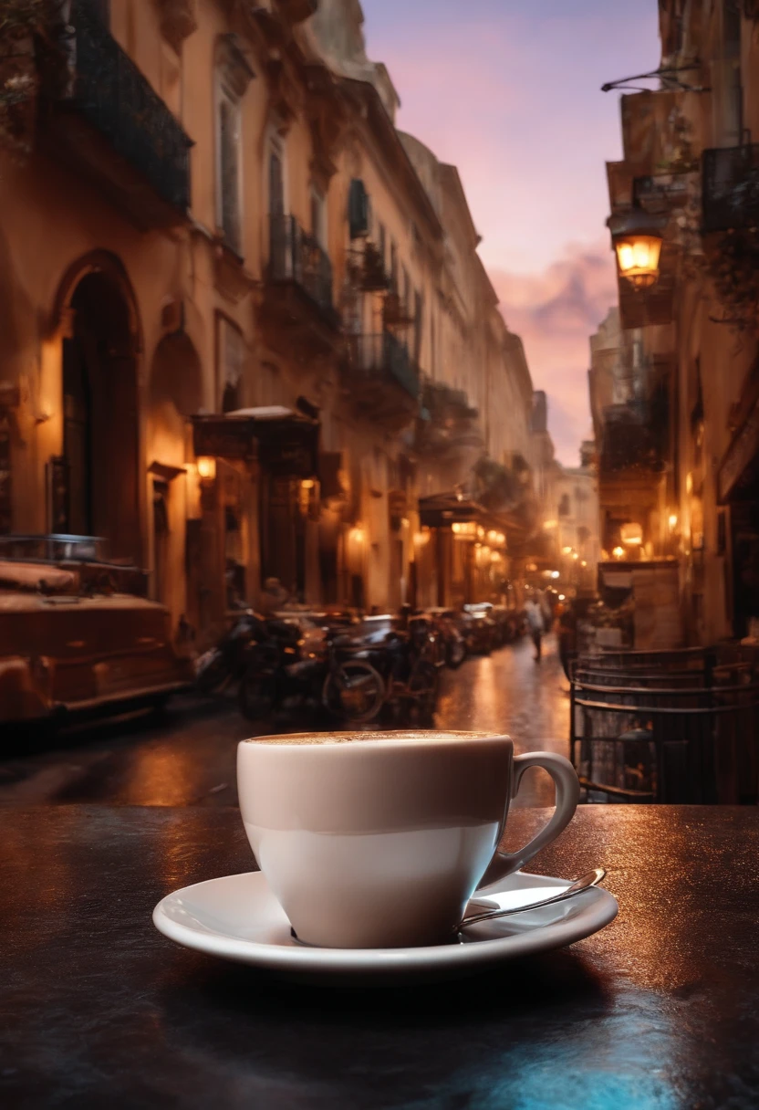 Make a coffee color city begraund