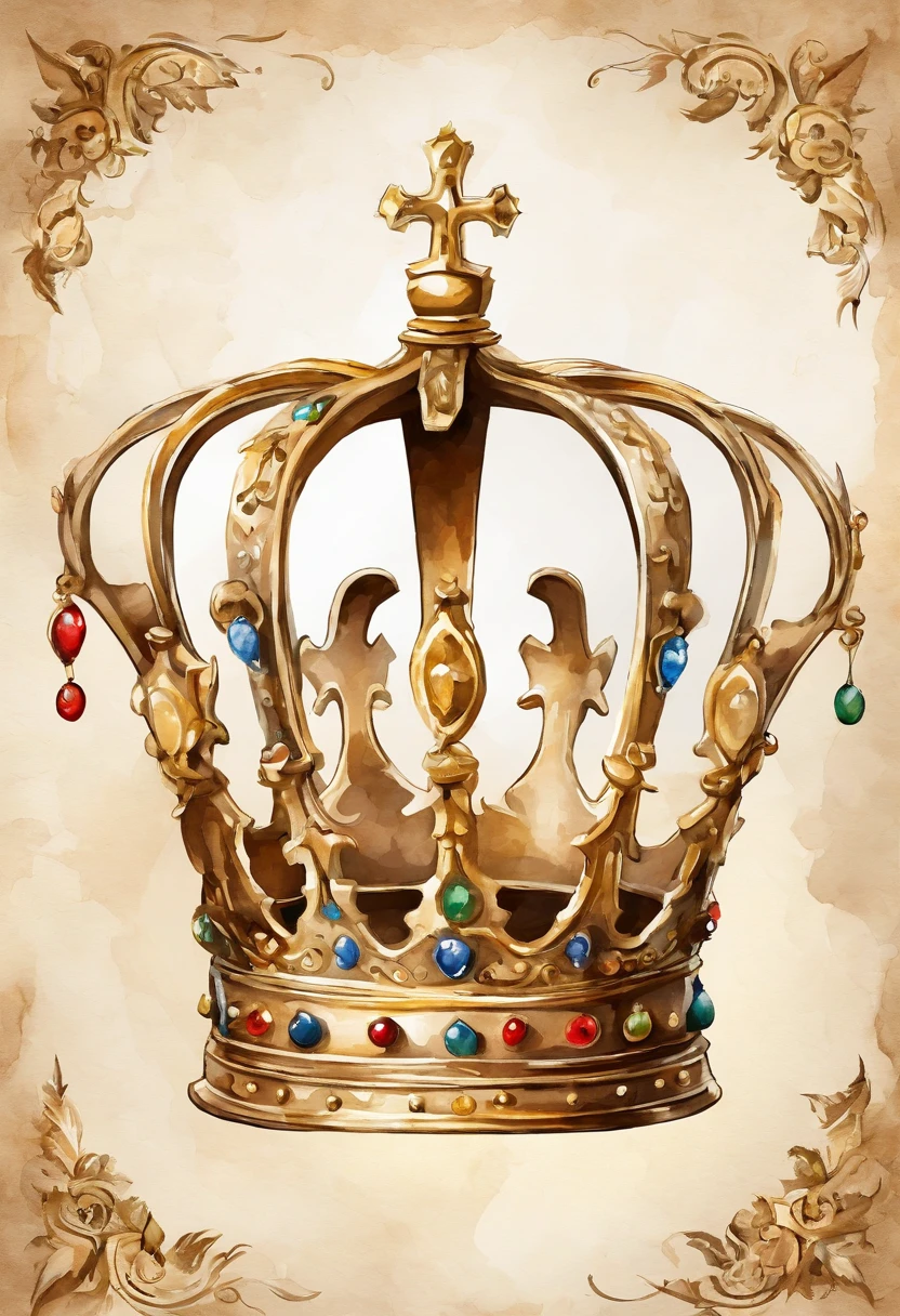 ((Cheems))， gold crown object , arte vetorial, Background branco, Contornos, fundo branco limpo, vetor profissional, altissimo detalhe