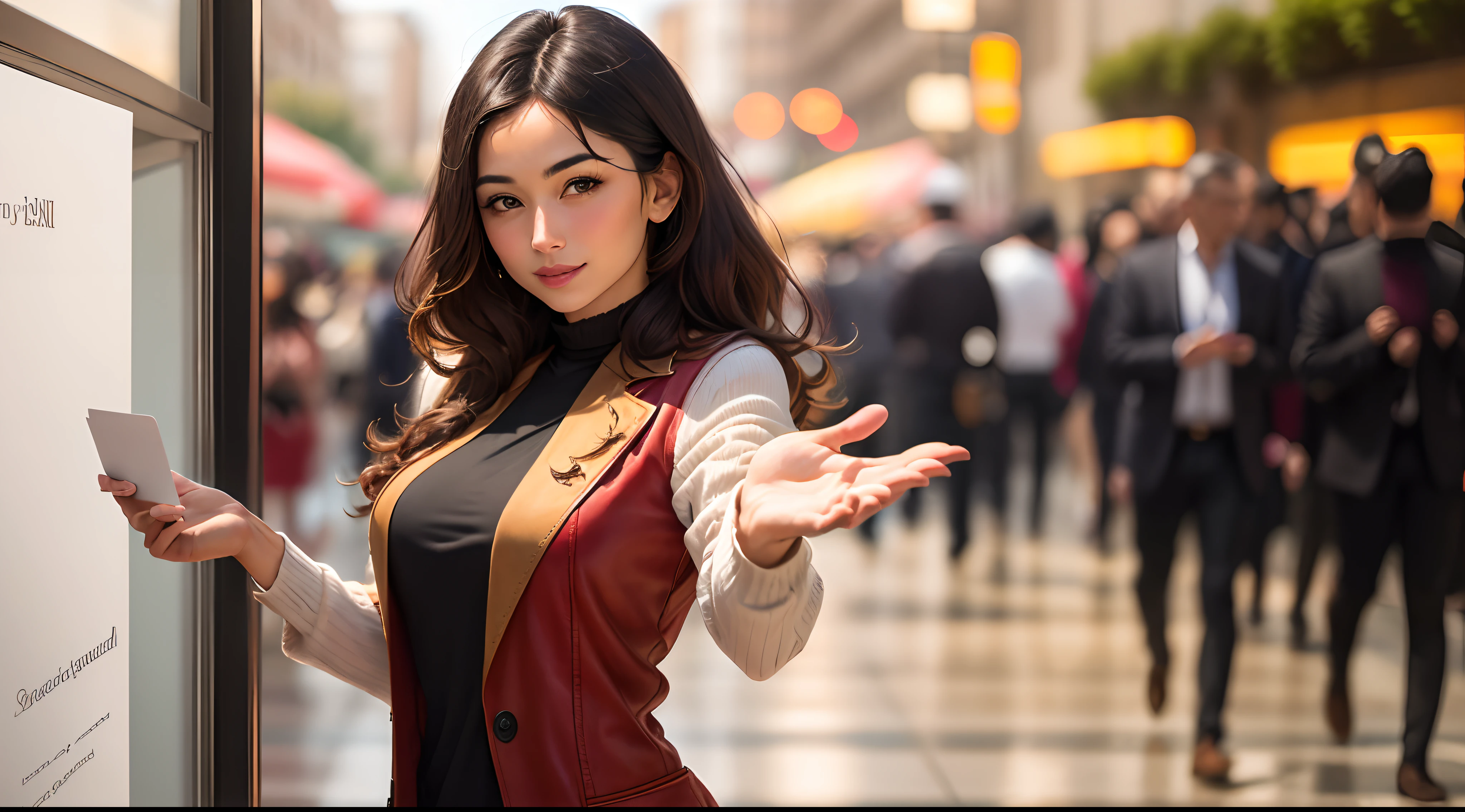 I need to someone with a realistic image who is in your hand welcome card visit