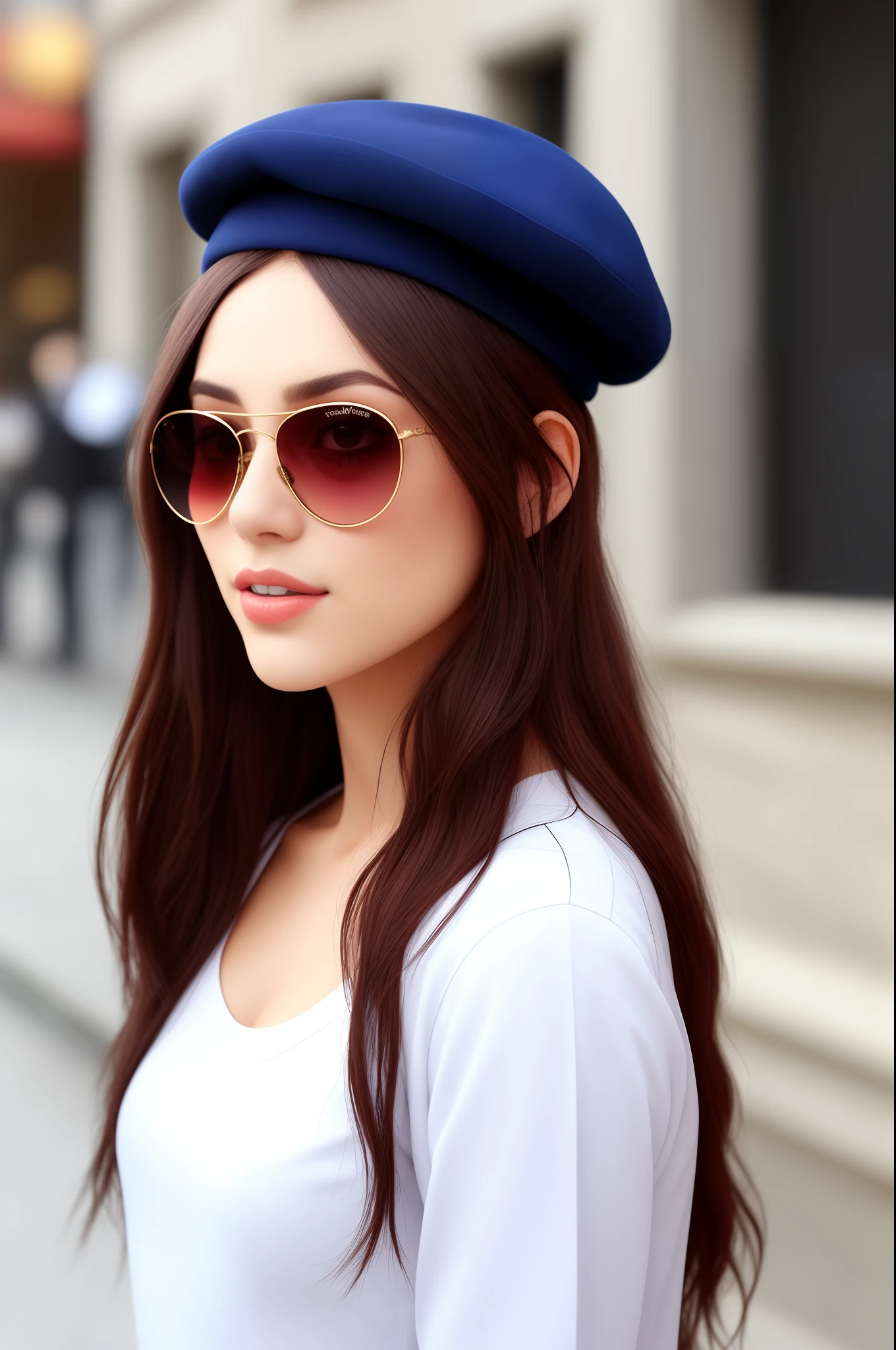Sunglasses and beret
