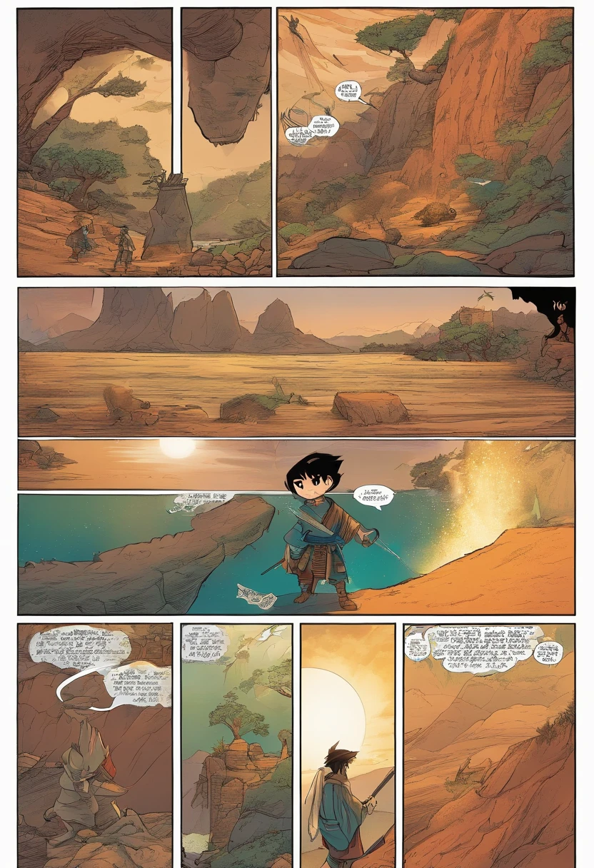 Kiko arrived at the dragon's cave. With his ninja skills, he tricked the dragon and recovered the stolen colors. SEVERAL IMAGES DEPICTING THE INCIDENT