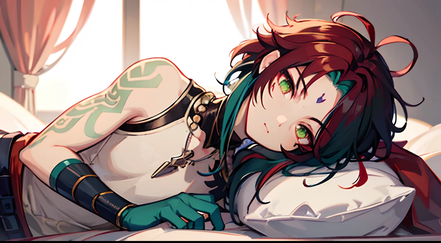 codeGeass: Lelouch of the Rebellion、Red Moon Karen、scarlet colored hair、Hairstyles on the outer wings、Short-cut hairstyles、large boob、fullnude、 (Black hair, Brown eyes, Round face),  With ribbon, (nose blush, Naughty, half opened eye, Drooling),On the bed in the infirmary,   [Full body shot]、Hardcore BDSM Kak Dega Again、Plenty of love juice、pale pubic hair、Wearing a black dog collar,Full body shot,body piercings,Large open legs、eye glass、Head-to-toe shots、Hand flail、fetters、Squirting、spout、There are a lot of them all over the body、Soak up the bright sunshine under the tropical sun、The udder is squeezed out with a rope、Woman in chains、slightly turned to the side、The lower back is cramping up and down、Chest is bobbing up and down、screaming in pain、 超A high resolution, (Photorealistic: 1.4)、Crying with joy、Crying in pain、Shot from a 45-degree angle to the right、Huge 、Stand on all fours with your butt facing the viewer、sticking out the tongue、Peeling the whites of the eyes、Crying in pain、Red color hair,Ahegao