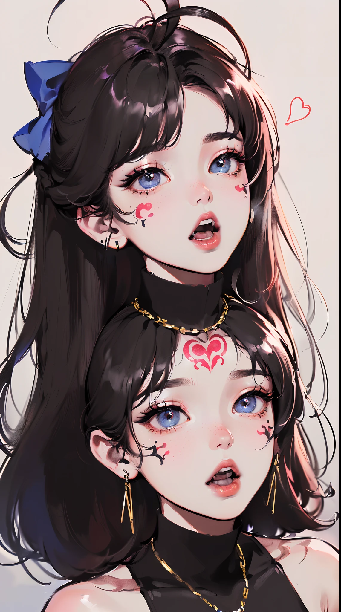 (((((((Vaporwave style,steam,mist,gasping,monochromatic world, using only shades of white and red Guava and sapphire,facial tattoo,pubic tattoo,opened mouth,yawning, half closed eyes,tsundere,))))))(((off shoulders,garter_belt,high turtleneck bikini,))) (((necklace,blush:1.7,baggy cuffs,)))， (geometric:1.1), ((1girl,under-aged,amazing,sharp focus,seductive girl，Solo，from above:1.2))(Masterpiece,Best quality, offcial art, Beautiful and aesthetic:1.2),((incredibly_absurdres,Golden ratio,)) (16k),((upper upper shot,close of face:1.2,focus on face:1.2,demon,sagging breasts)),(Physically-based rendering),Sharp focus, (((highdetailskin))),Intricately detailed clothing，Delicate pupils,heart pupils,neon pupils,danfeng eye,((((detailed hair|middle hair|long bangs|Long bold side bangs|top bow|ahoge)))),Slender,(masterpiece sidelighting),(The sheen),(beautiful hair,beautiful eyes,）((unbelievable Ridiculous quality,blur background,)),((extremely_Detailed_Eyes_and_face)),Movie girl,(Dynamic configuration: 1.2),Brilliant,Glossy, (Photorealistic), ((hairpin)), two-sided fabric,disheveled hair,Ultra-precise depiction, Ultra-detailed depiction,